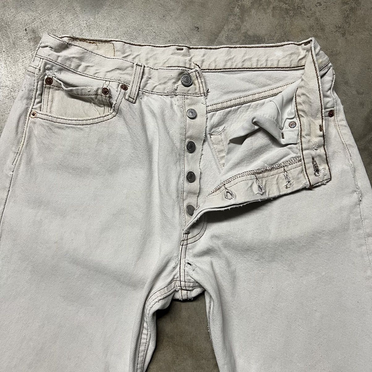 Levi's × Vintage Vintage 90’s Levi’s 501 Straight-Leg 🇺🇸 WHITE Denim Jeans Size US 34 / EU 50 - 5 Thumbnail
