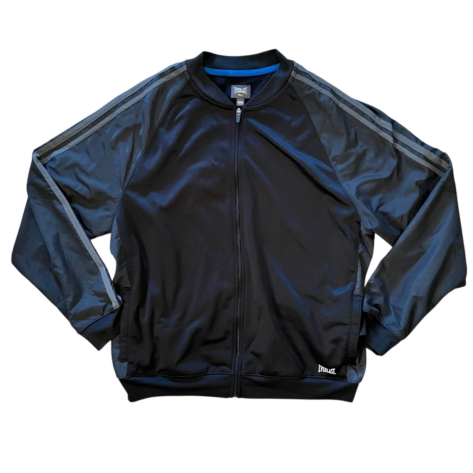 Everlast Everlast Black Gray Raglan Sleeve Zip-Front Track Jacket Size US XXL / EU 58 / 5 - 1 Thumbnail