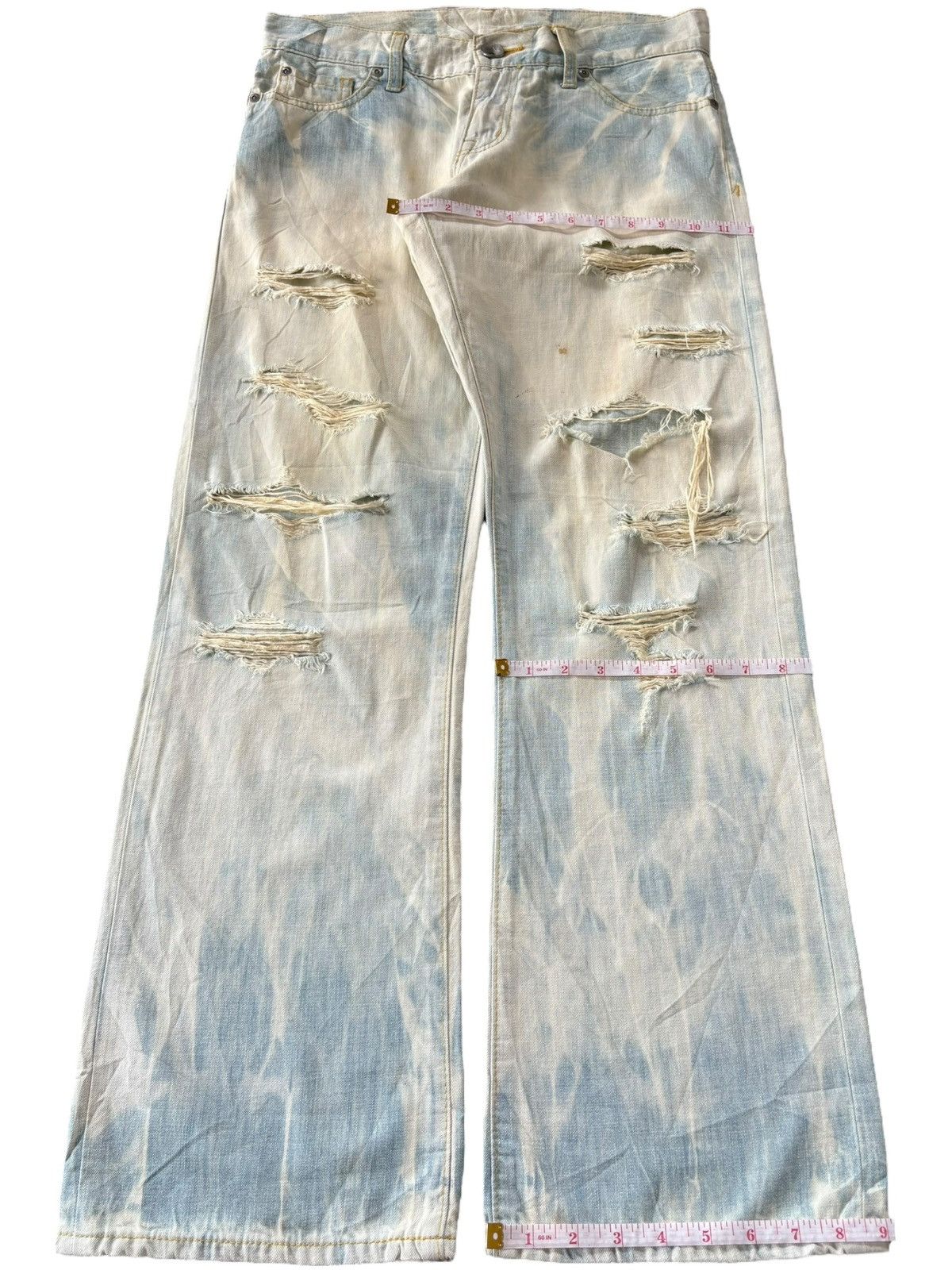 Levi's Vintage Japanese Brand Bleached Distress Bootcut Jeans Size 32" / US 10 / IT 46 - 8 Thumbnail