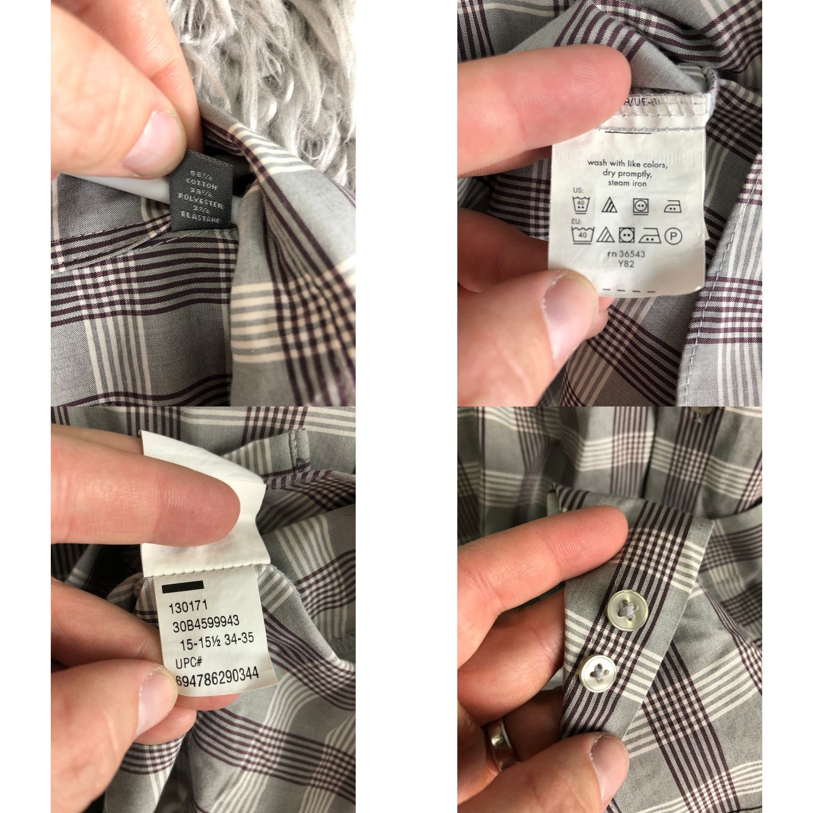 Geoffrey Beene Geoffrey Beene Slim Fit Shirt Size 15 34/35 Mens Long Sleeve Spread Collar Shirt Gray Size US M / EU 48-50 / 2 - 8 Thumbnail