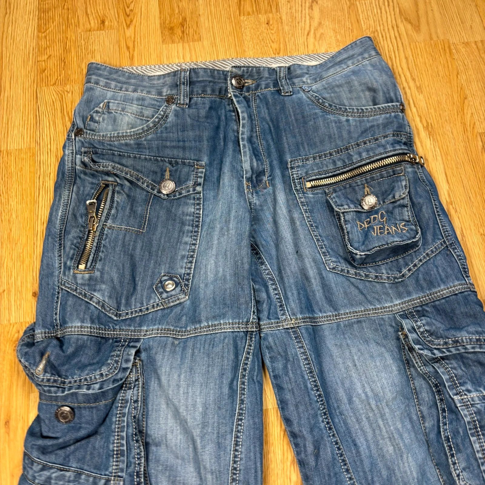 Japanese Brand Prodigy Multi-Pocket Cargo Jeans Size US 34 / EU 50 - 3 Thumbnail