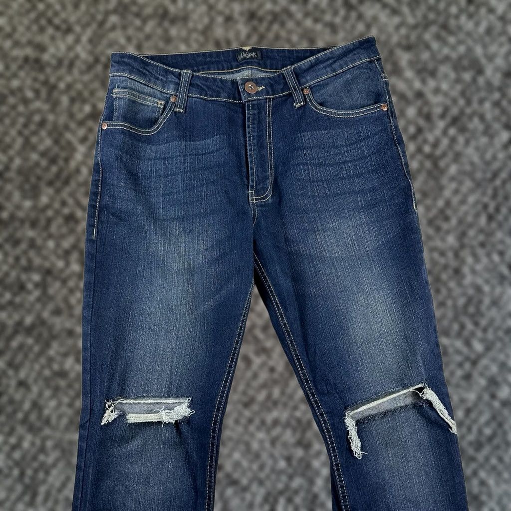 Vintage City Streets Slim Stretch Jean Mens 32x31 Blue Distressed Denim Jeans Straight City Mens Size US 32 / EU 48 - 1 Thumbnail