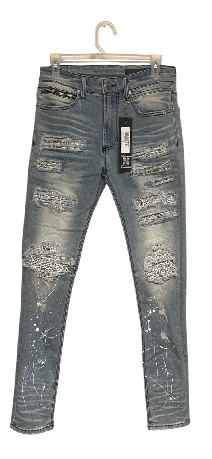 Rockstar Games Rockstar Patchwork Jeans Ripped Bleached Jeans Slim Sz 30 Size US 30 / EU 46 - 2 Thumbnail