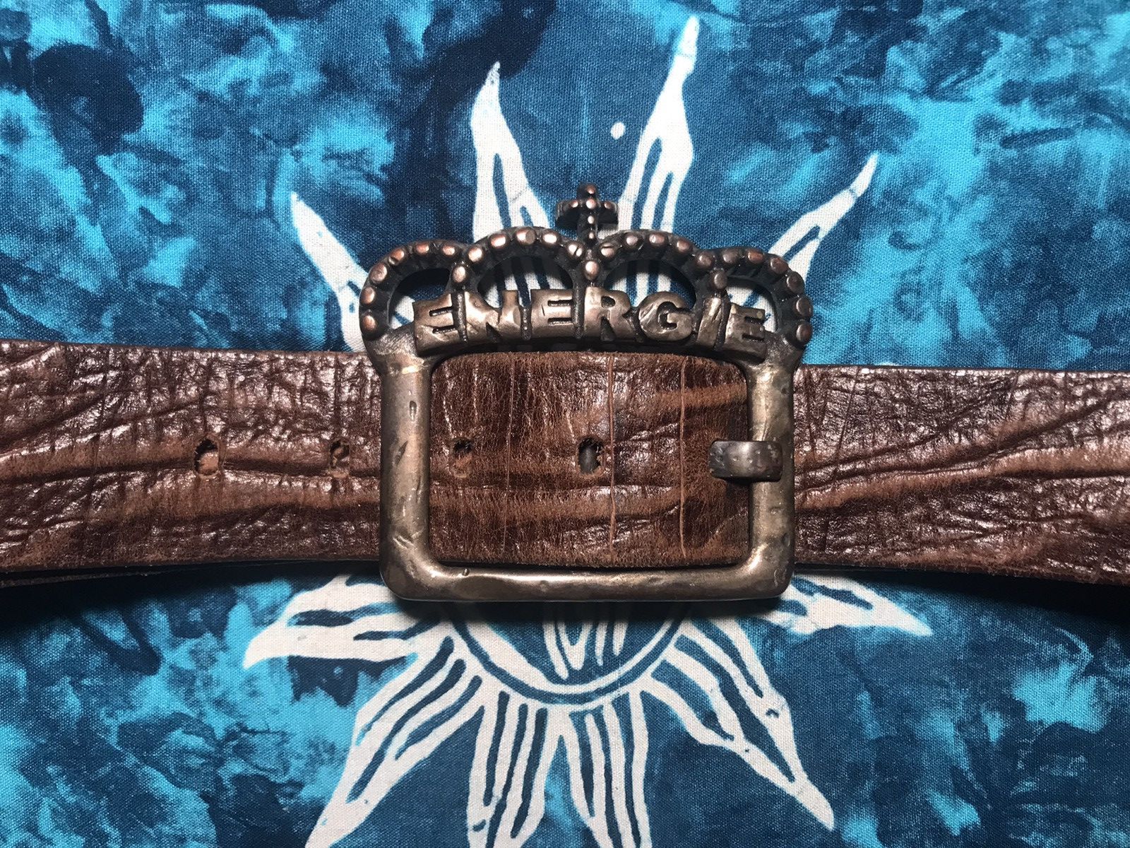 Energie Y2K Vintage Leather Belt Rodeo ENERGIE Size 32 - 3 Thumbnail