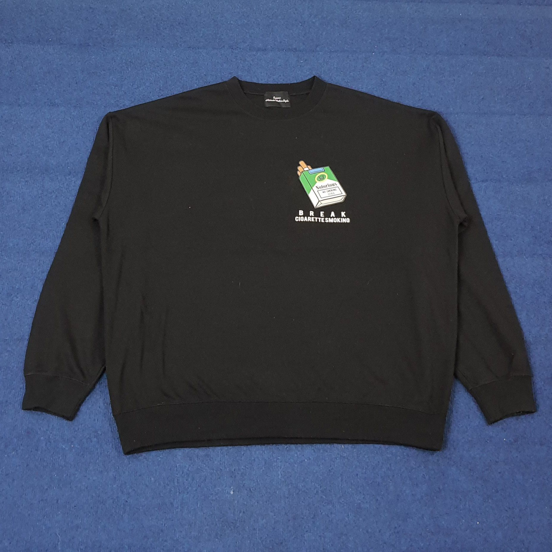 Vintage Vintage Notorious Break Cigarette Smoking Sweatshirt C257N15 Size US XXL / EU 58 / 5 - 4 Thumbnail