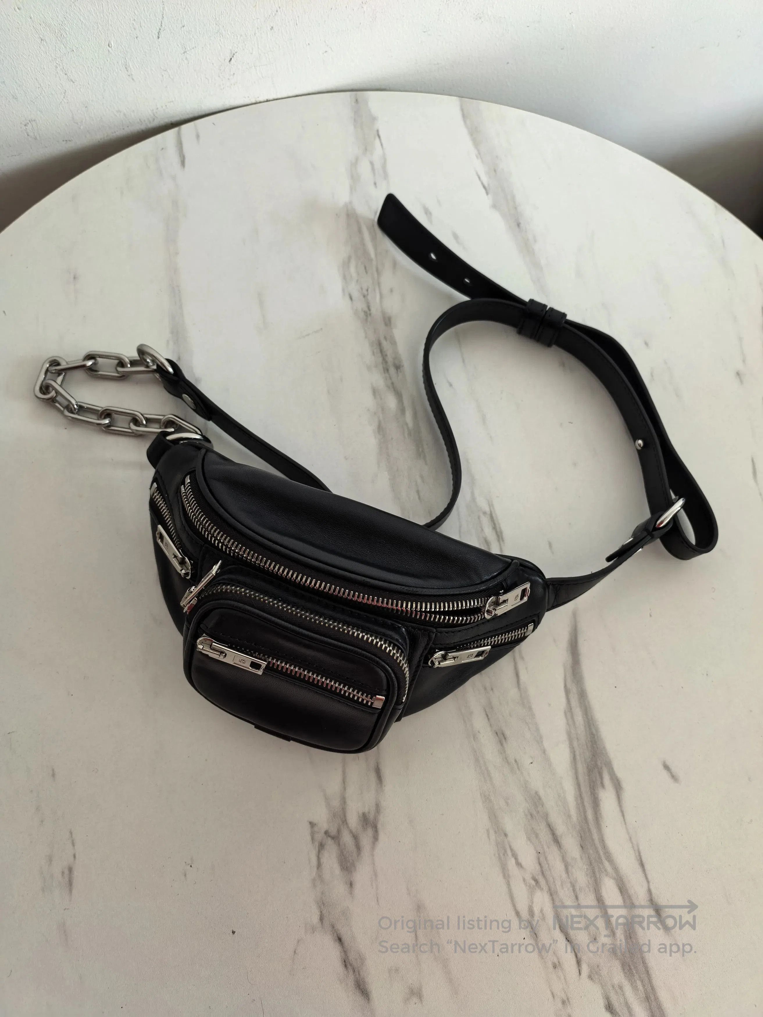 Alexander Wang Alexander Wang Black Leather Mini Waist Bag. Size ONE SIZE - 1 Thumbnail