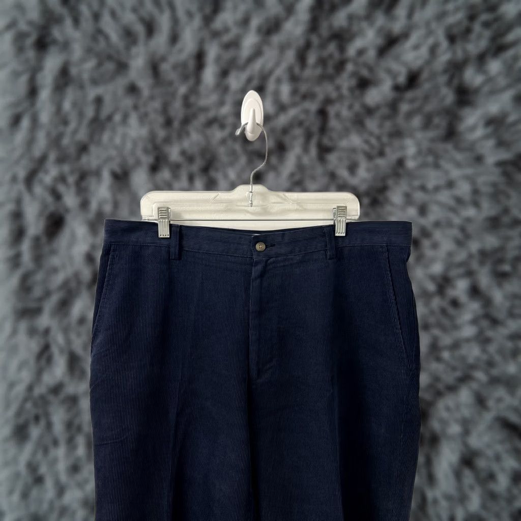 Footjoy FootJoy Pants Mens 38x30 Blue Corduroy Flat Front Straight Leg Trousers, 5-Pocket, Logo Accents, Classic Fit, 90s Preppy Size US 38 / EU 54 - 1 Thumbnail