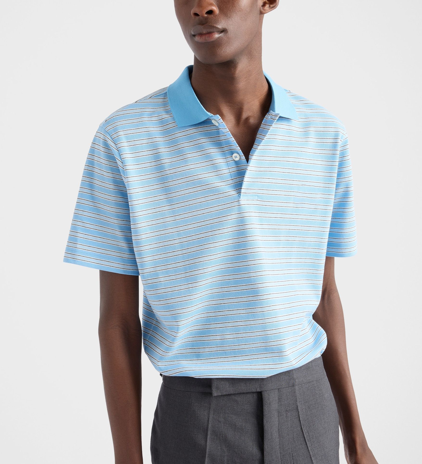 Designer × The Unbranded Brand Light Blue Cotton Polo Shirt – Classic Fit Size US M / EU 48-50 / 2 - 4 Thumbnail