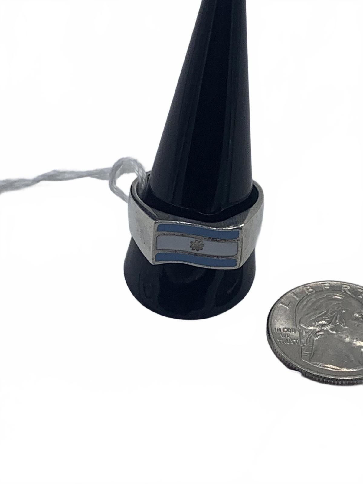 Other Argentina Flag Chunky Signet Ring in Sterling Silver Size ONE SIZE - 5 Thumbnail