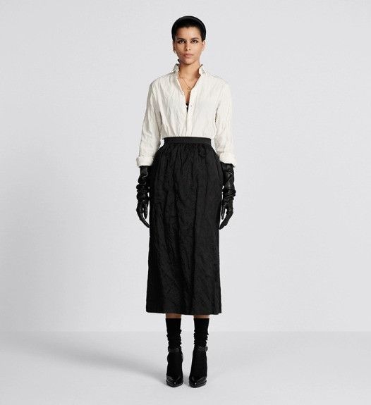 Dior o1w1db10225 Mid-Length Straight-Cut Skirt in Black Size 28" / US 6 / IT 42 - 4 Thumbnail