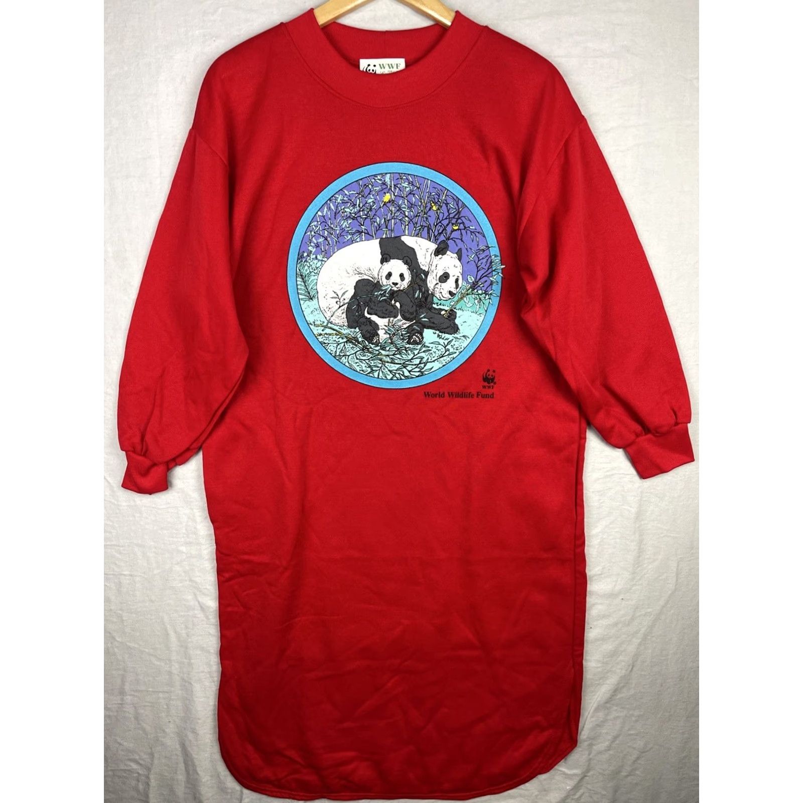 Vintage VINTAGE WWF Shirt Womens Medium Red World Wildlife Fund Sleep Nightshirt Size M / US 6-8 / IT 42-44 - 2 Thumbnail