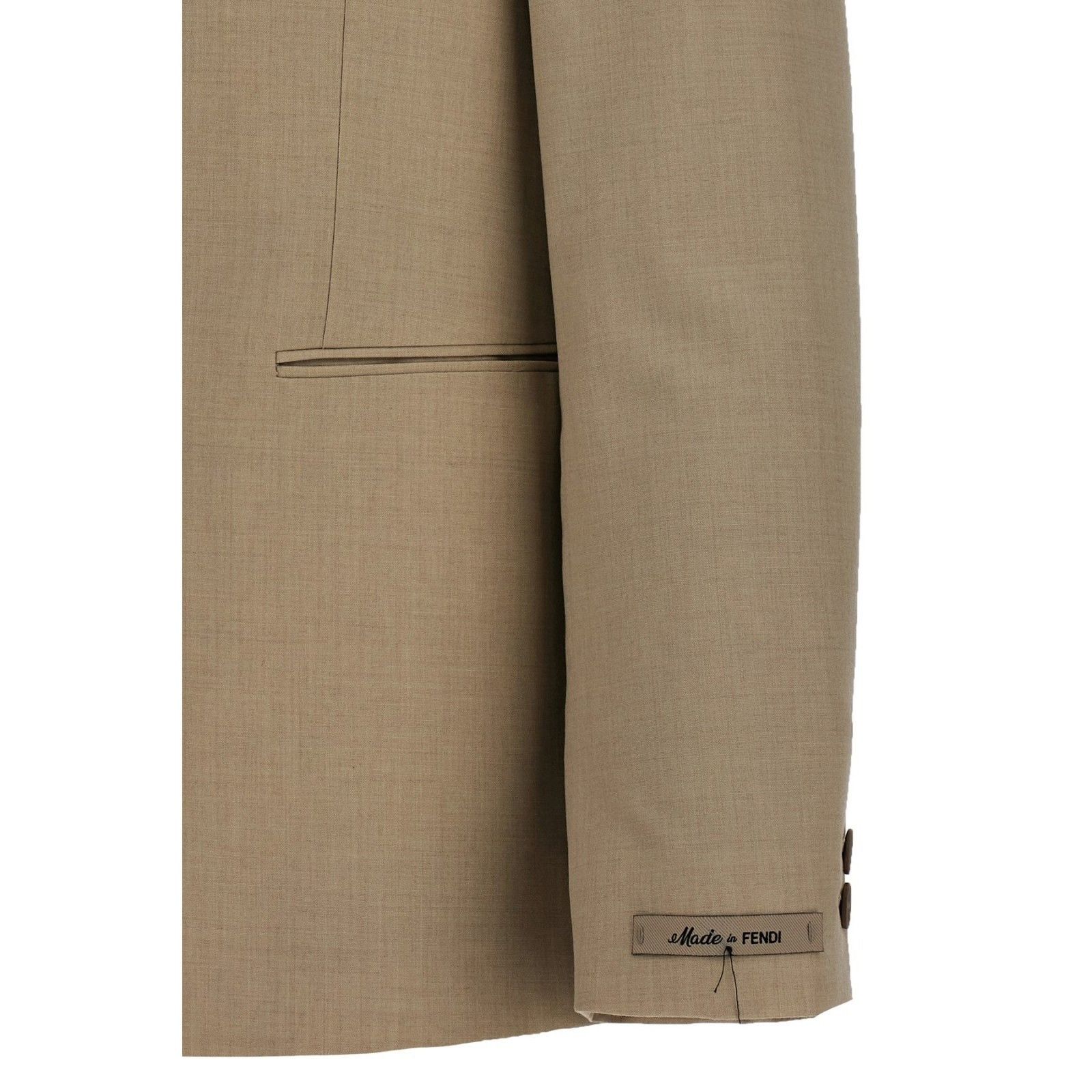 Fendi FENDI Single-Breasted Beige Wool Blazer Jacket New & Authent Size US L / EU 52-54 / 3 - 4 Thumbnail