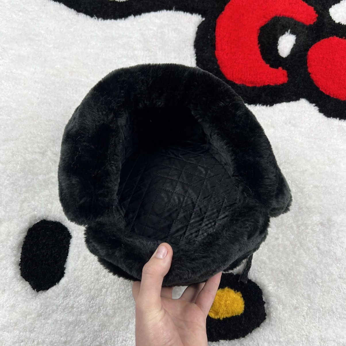 Japanese Brand Crazy Y2K Fuzzy Fur Balenciaga Style Alt Ushanka Grunge Hat Size ONE SIZE - 4 Thumbnail