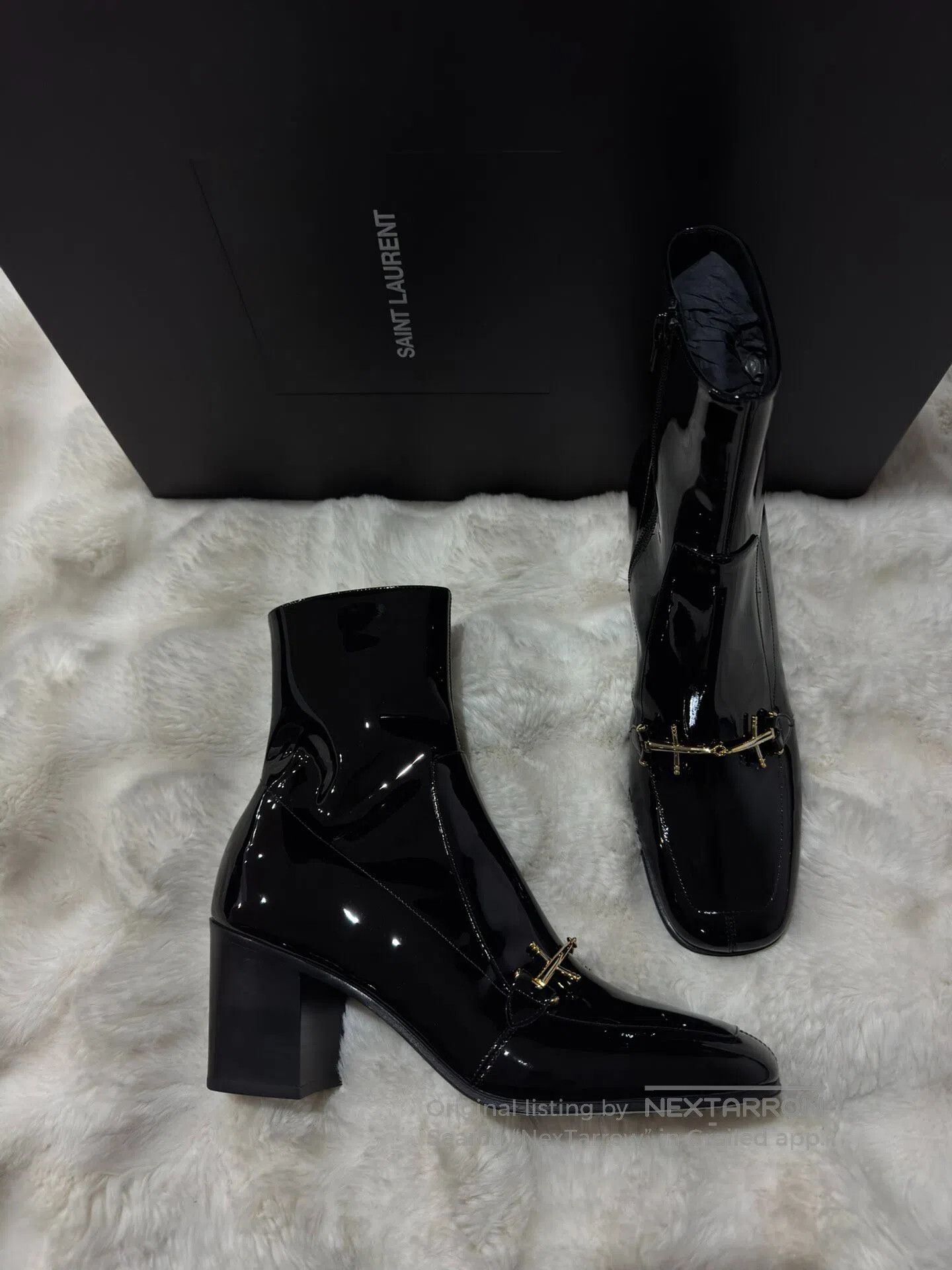 Saint Laurent Paris Saint Laurent Paris Black and Gold Men's Boots| Size US 7 / EU 40 - 1 Thumbnail