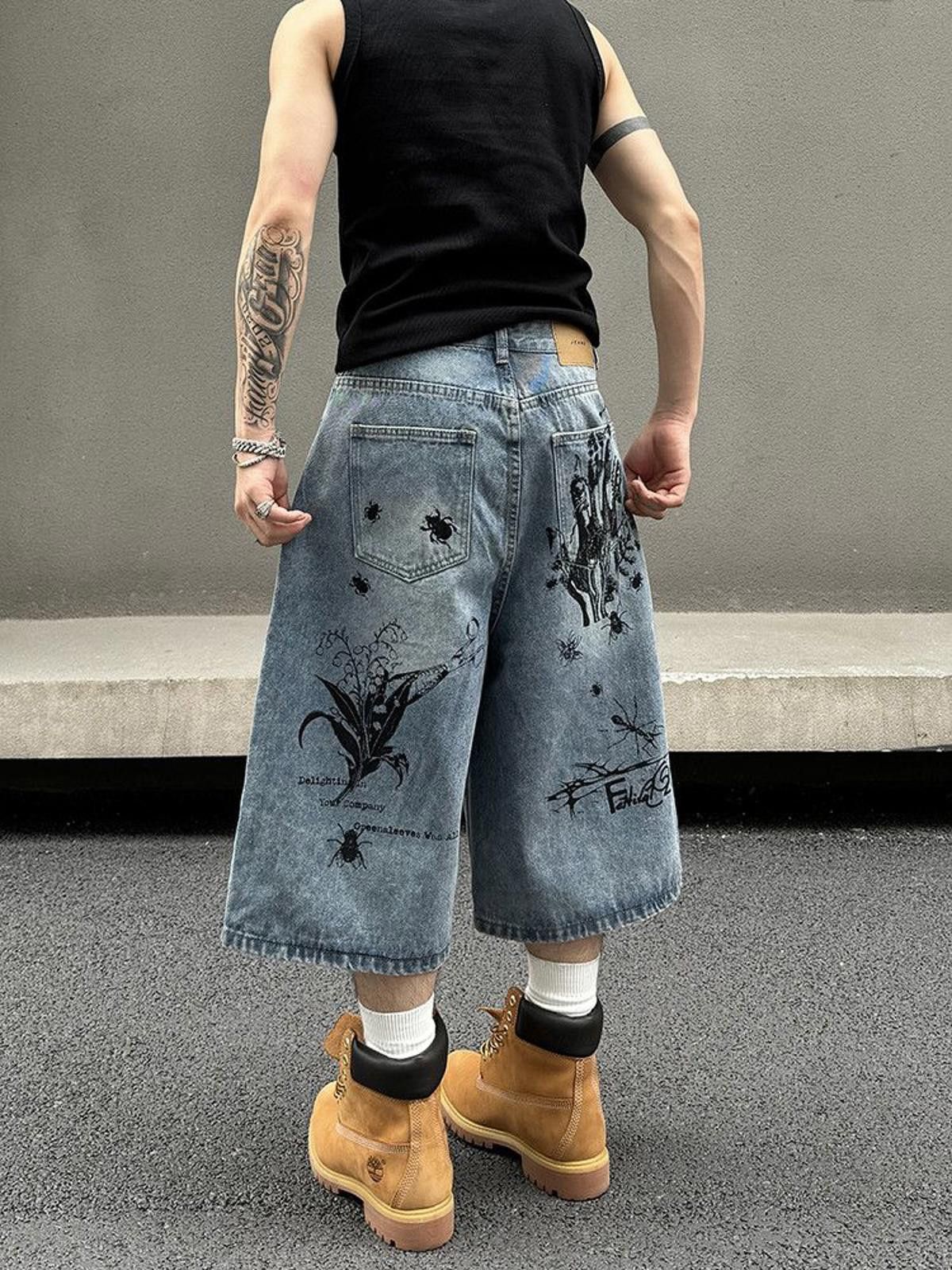 Jean Baggy Graffiti Denim Jeans Size US 32 / EU 48 - 4 Thumbnail