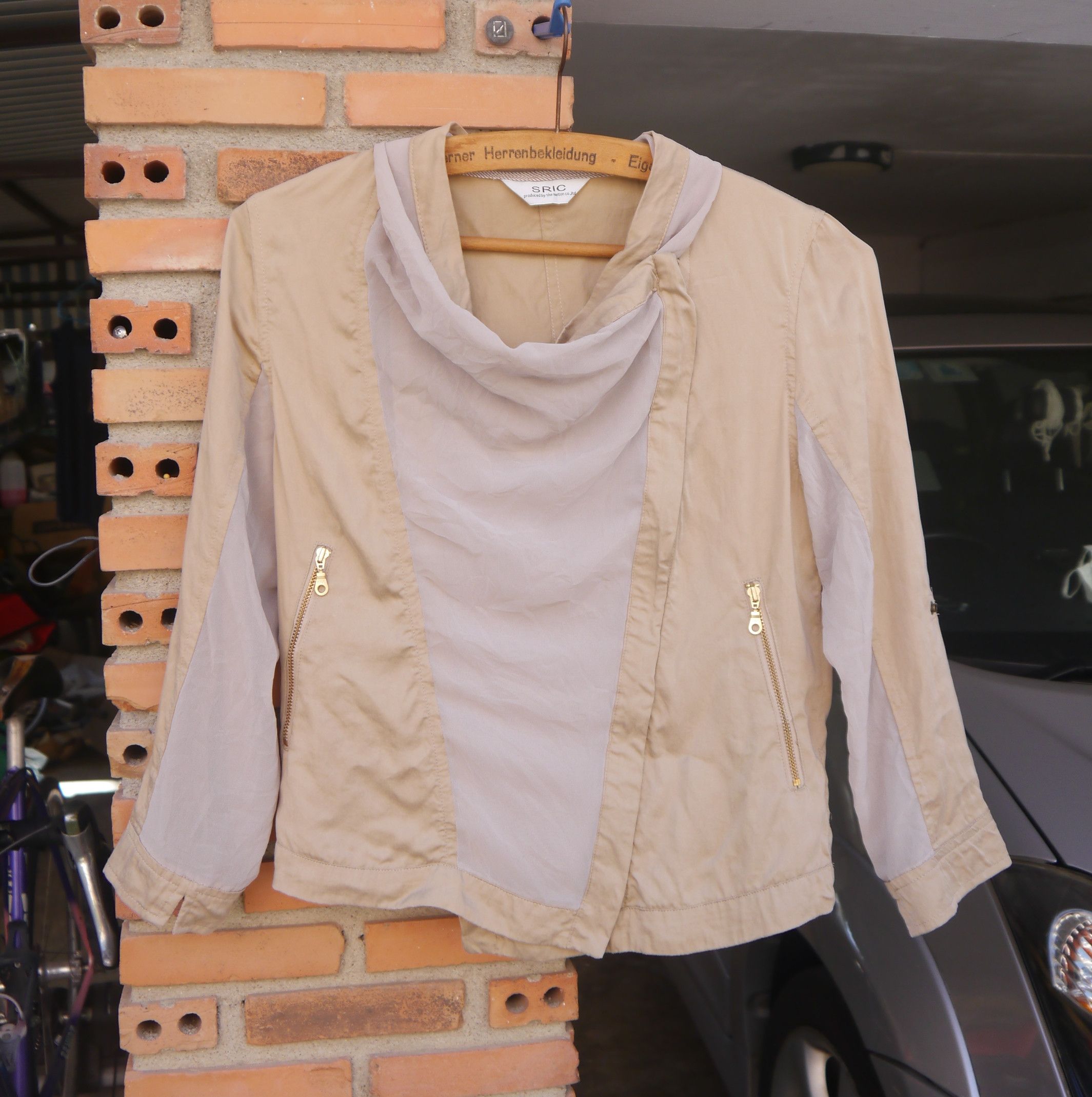 Japanese Brand (J706) SRIC Japan Beige Jacket Sz 38 Size XS / US 0-2 / IT 36-38 - 2 Thumbnail