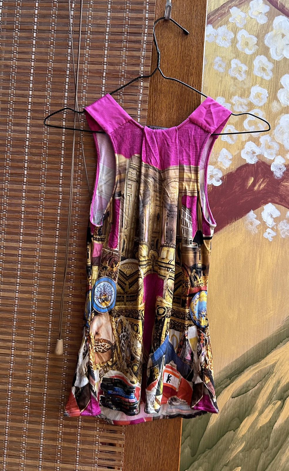 Versace × Vintage 2008 Versace X Tim Roeloffs Sky Print Rayon Blend Top Size XS / US 0-2 / IT 36-38 - 2 Thumbnail