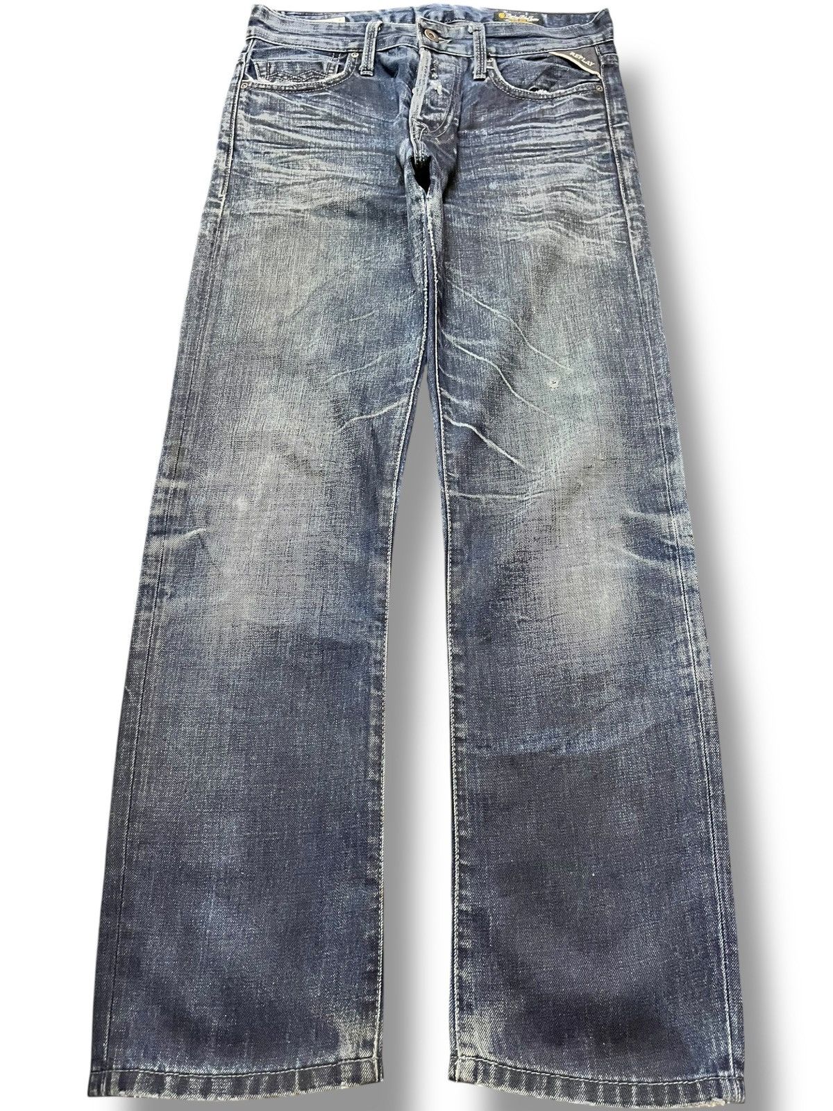 Replay Vintage Replay Jennon Honeycomb Whiskering Denim Size US 29 - 1 Thumbnail