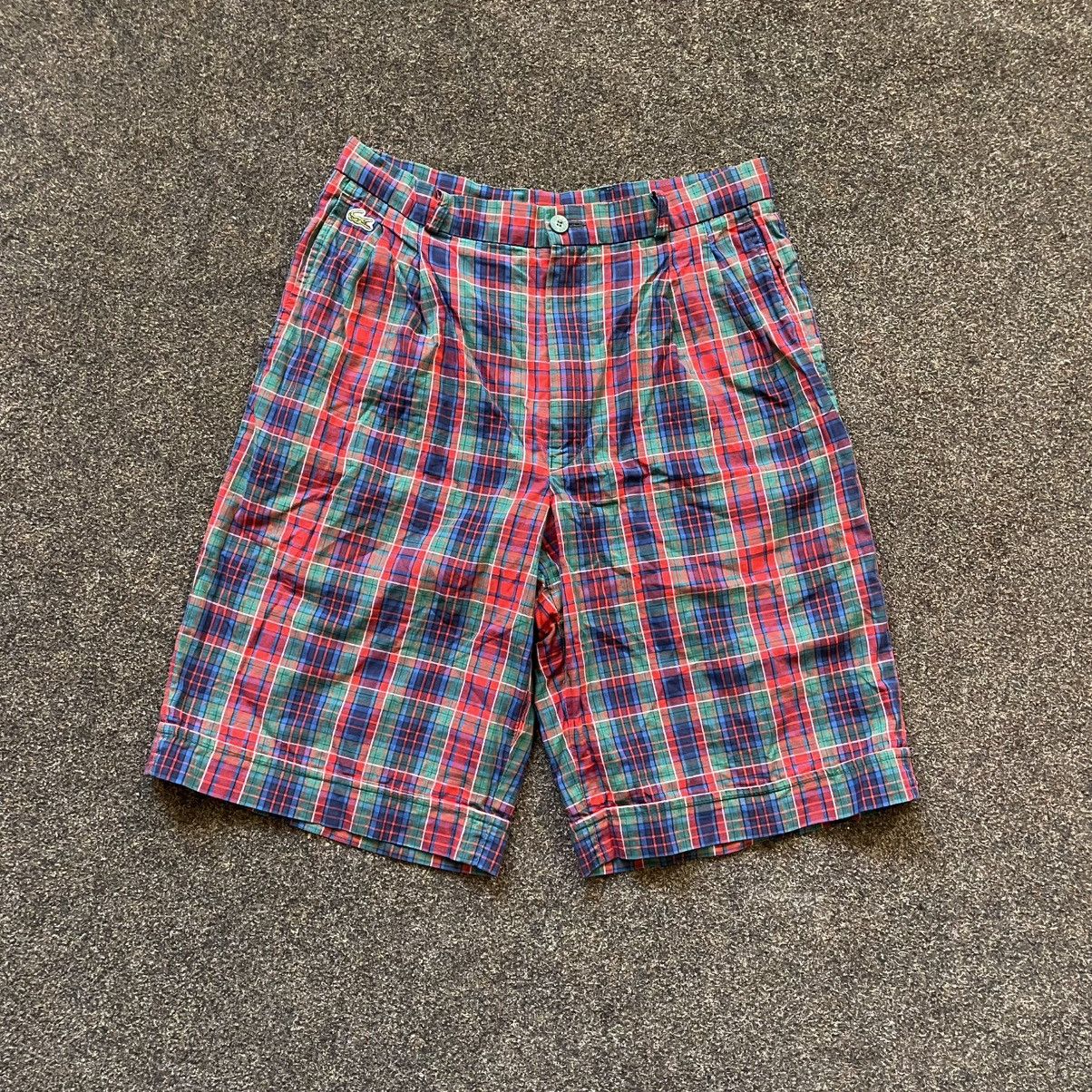 Vintage Vintage Y2K Lacoste Plaid Shorts Baggy Relaxed Fit Logo 30 Size US 30 / EU 46 - 1 Thumbnail