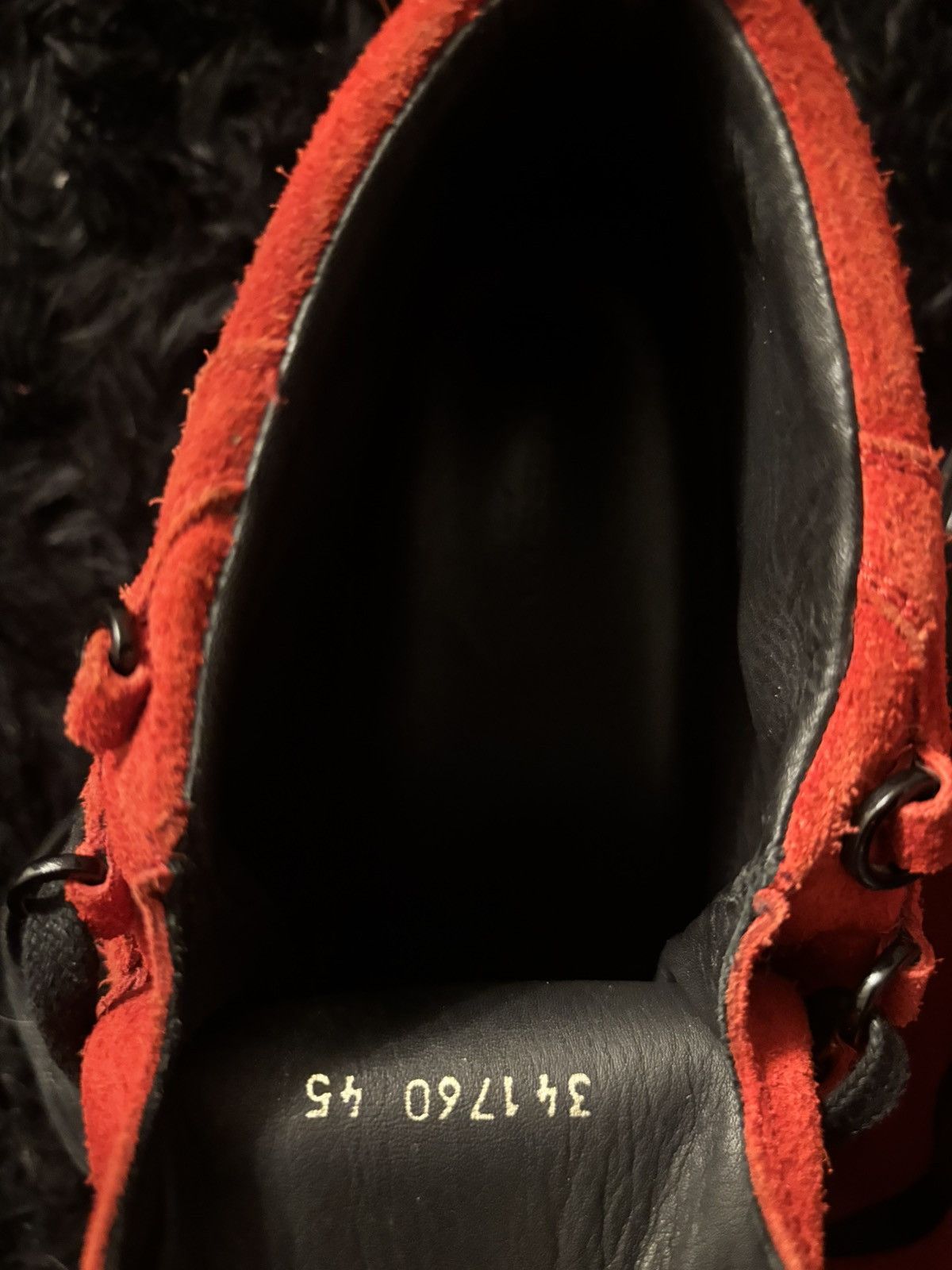 Balenciaga BALENCIAGA Arena Pavot Red Suede Black Trim Sneakers Size US 12 / EU 45 - 4 Thumbnail