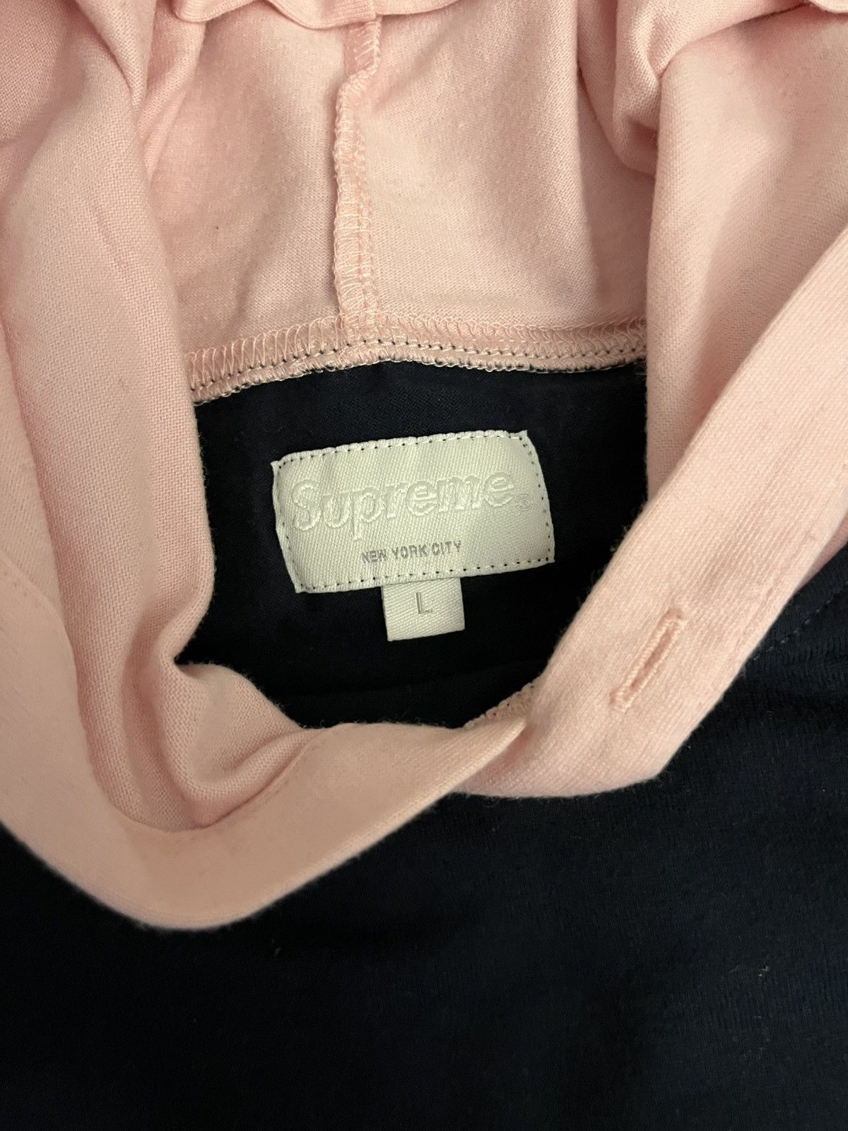 Supreme Supreme navy blue pink hooded long sleeve Size US L / EU 52-54 / 3 - 2 Thumbnail