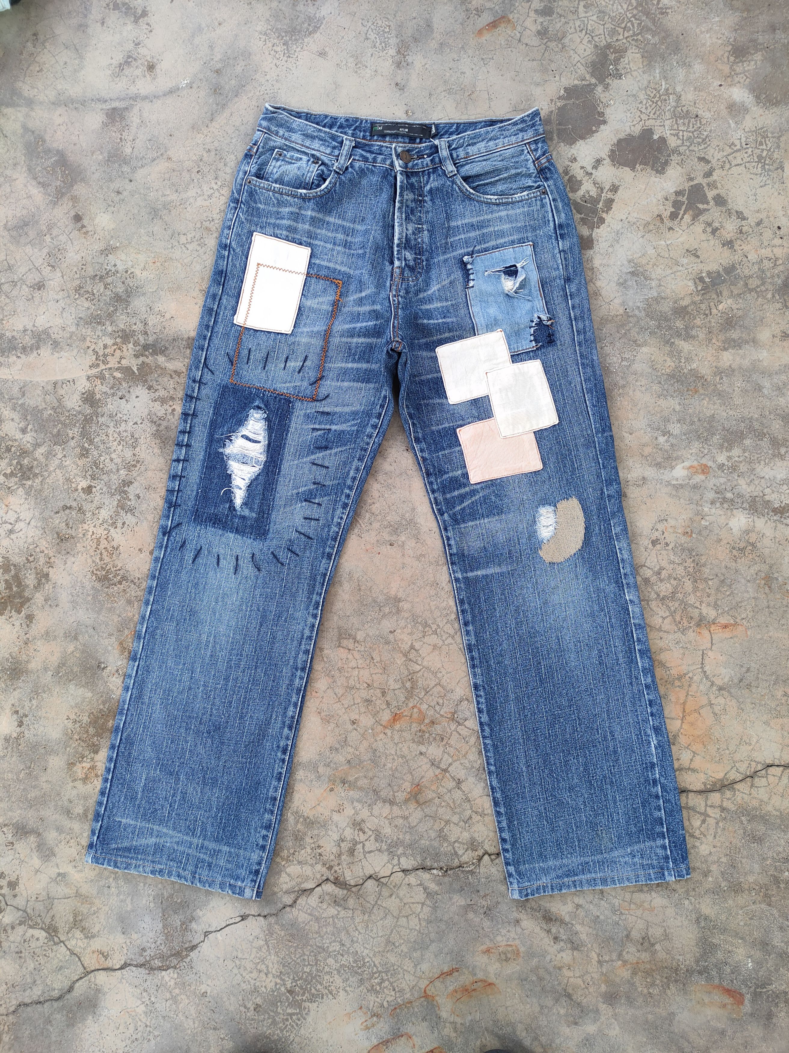 Japanese Brand Vintage japanese patch faded Jeans denim pants Size US 30 / EU 46 - 1 Thumbnail