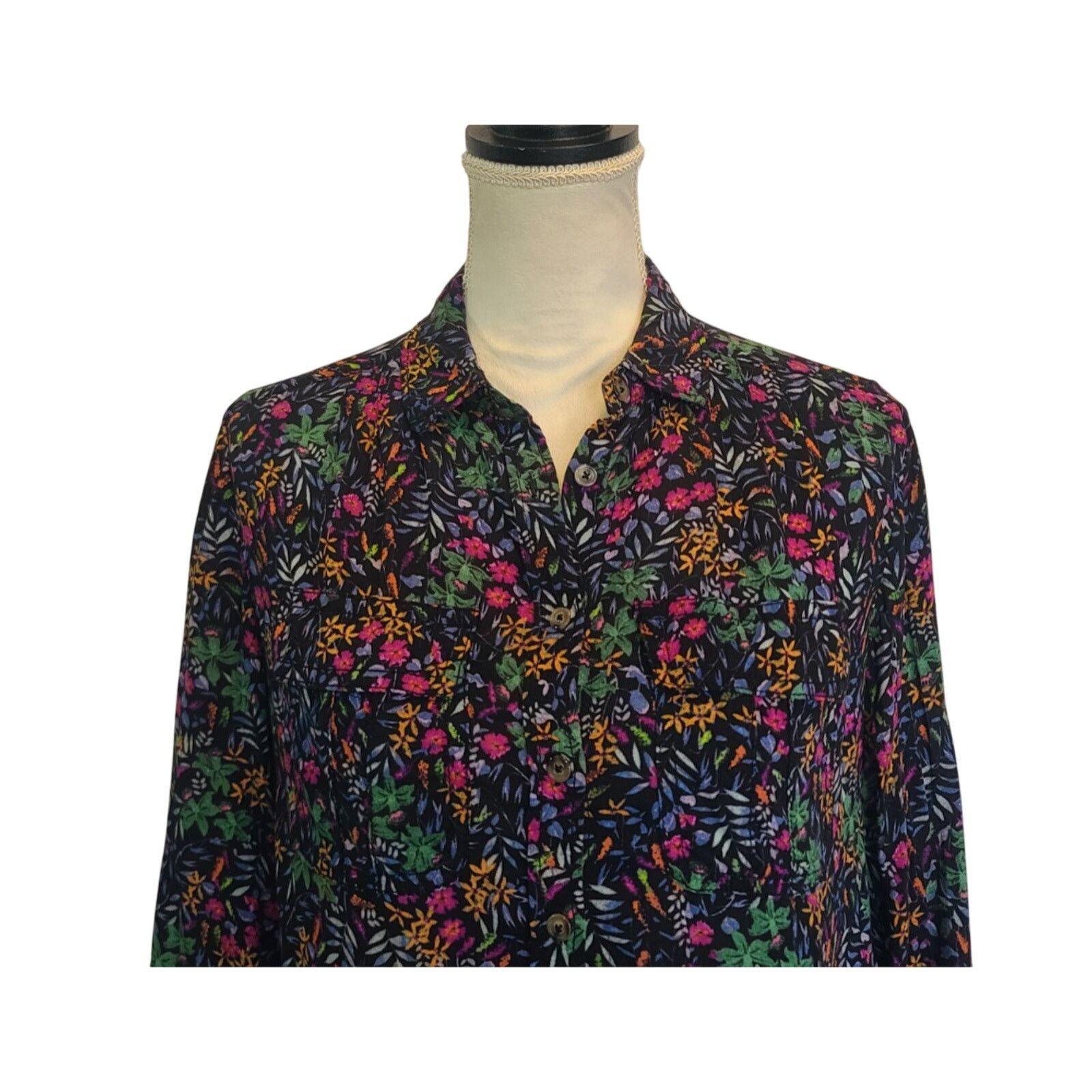 Anthropologie Anthropologie Maeve Amboseli Floral Button Down Top US 0 Size XS / US 0-2 / IT 36-38 - 3 Thumbnail