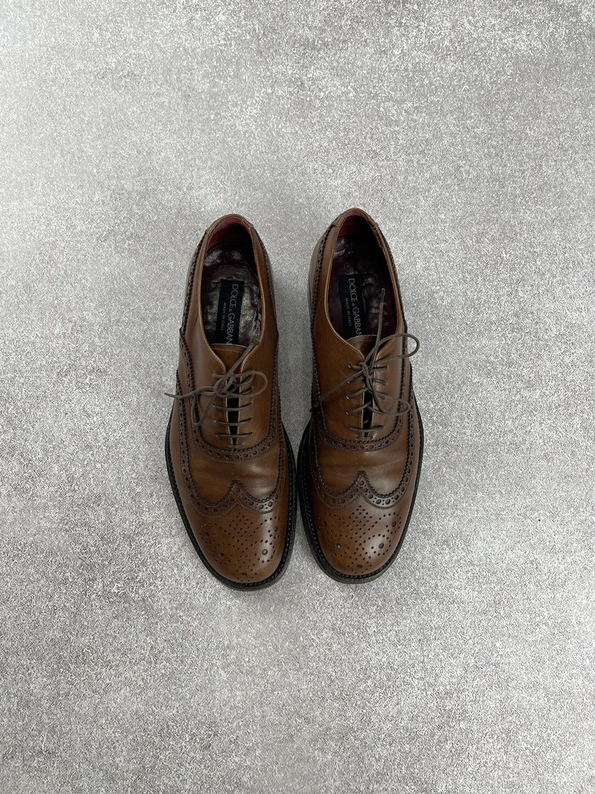 Dolce & Gabbana Dolce & Gabbana Vintage Leather Brogue Derby Men’s Shoes Size US 9 / EU 42 - 4 Thumbnail