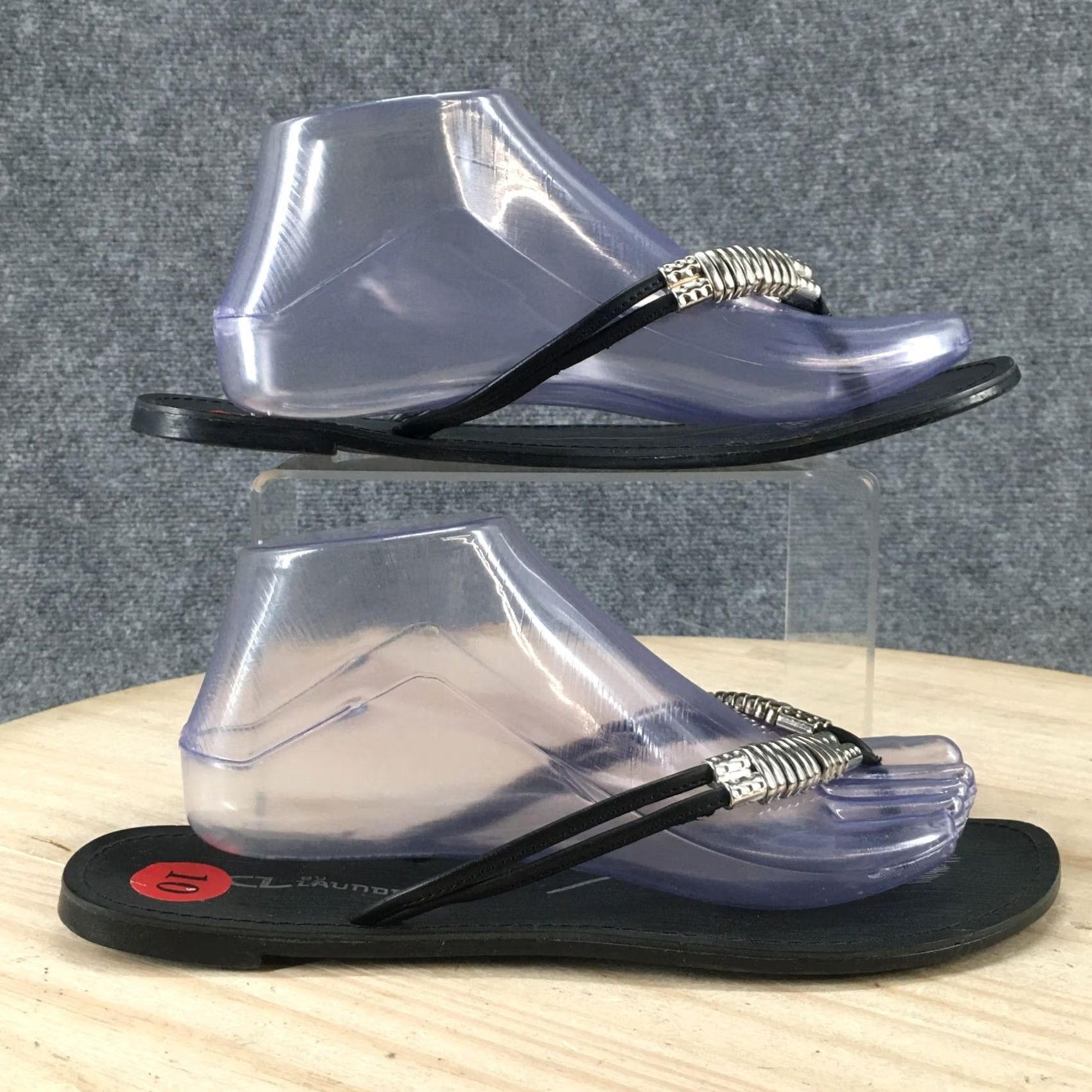 Vintage CL By Laundry Sandal Womens 10 Black Flip Flop Thong Slip On Casual Comfort Mens? Womens Size US 10 / IT 40 - 2 Thumbnail
