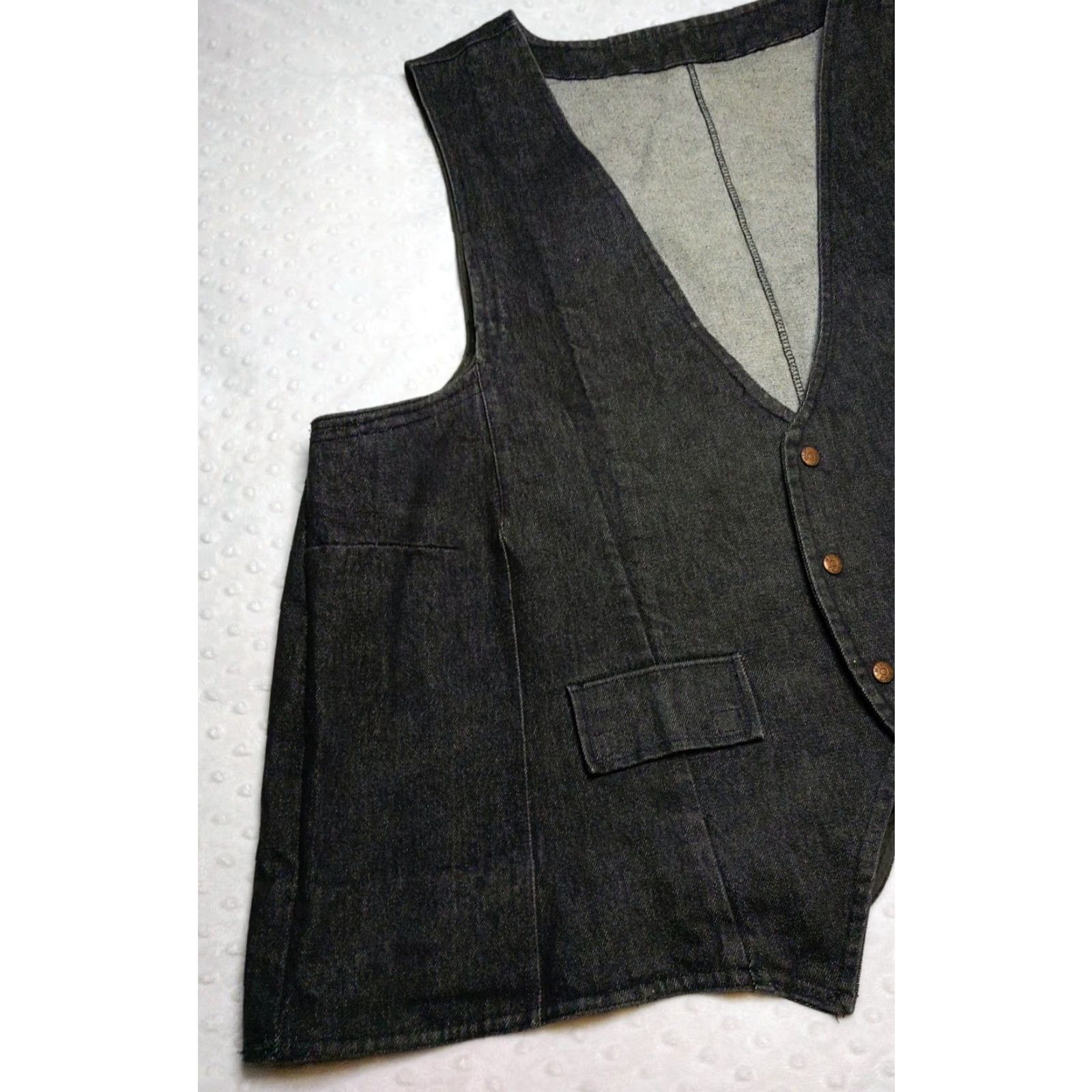 Denime VINTAGE West Cal.45 Vest Dark Denim Snap Down Cowboy Western 3XL Black Mens Vest Western Style Biker 3XL Mens Size US XXL / EU 58 / 5 - 3 Thumbnail