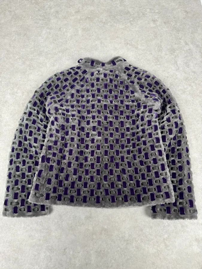 Emporio Armani Emporio Armani Purple & Grey Waffled Velvet Contemporary Jacket Size M / US 6-8 / IT 42-44 - 6 Thumbnail