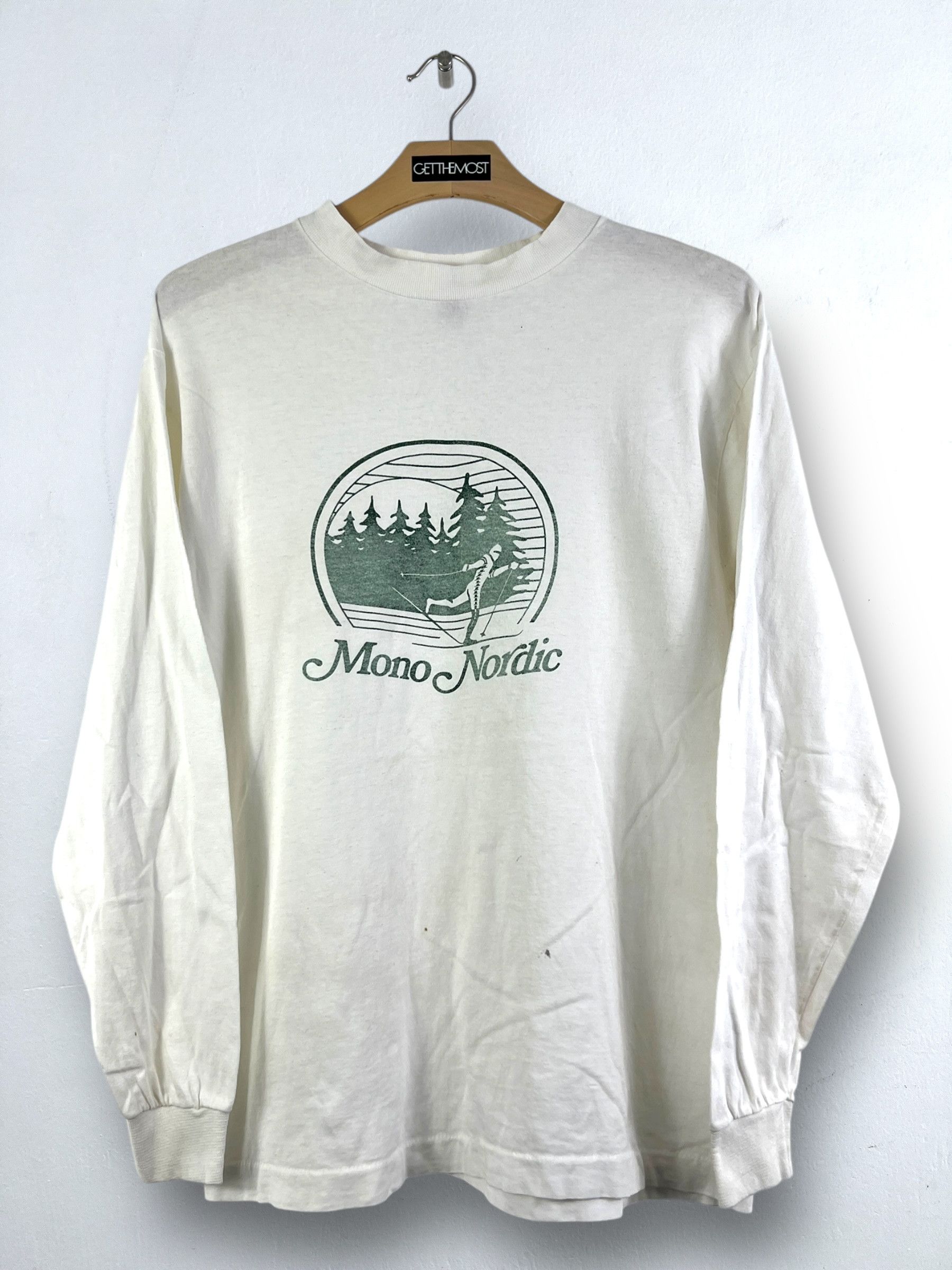 Vintage No.4690 Vintage 80s Graphic L/S Tee Mono Nordic Ski Club (L) Size US L / EU 52-54 / 3 - 1 Thumbnail