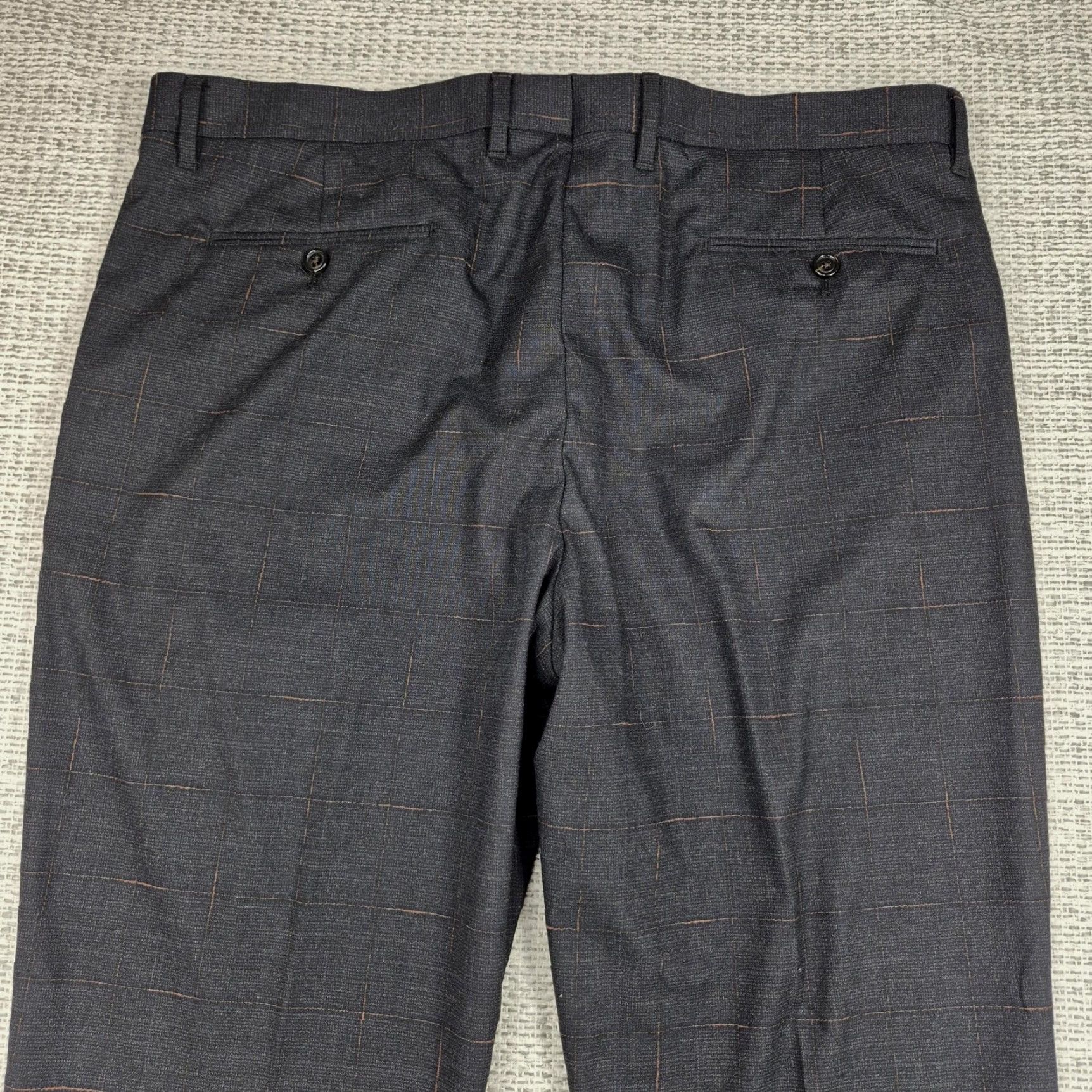 Murano Murano Alex Fit Dress Pants Mens 38x32 Gray Plaid Flat Straight Leg Business Size US 38 / EU 54 - 3 Thumbnail