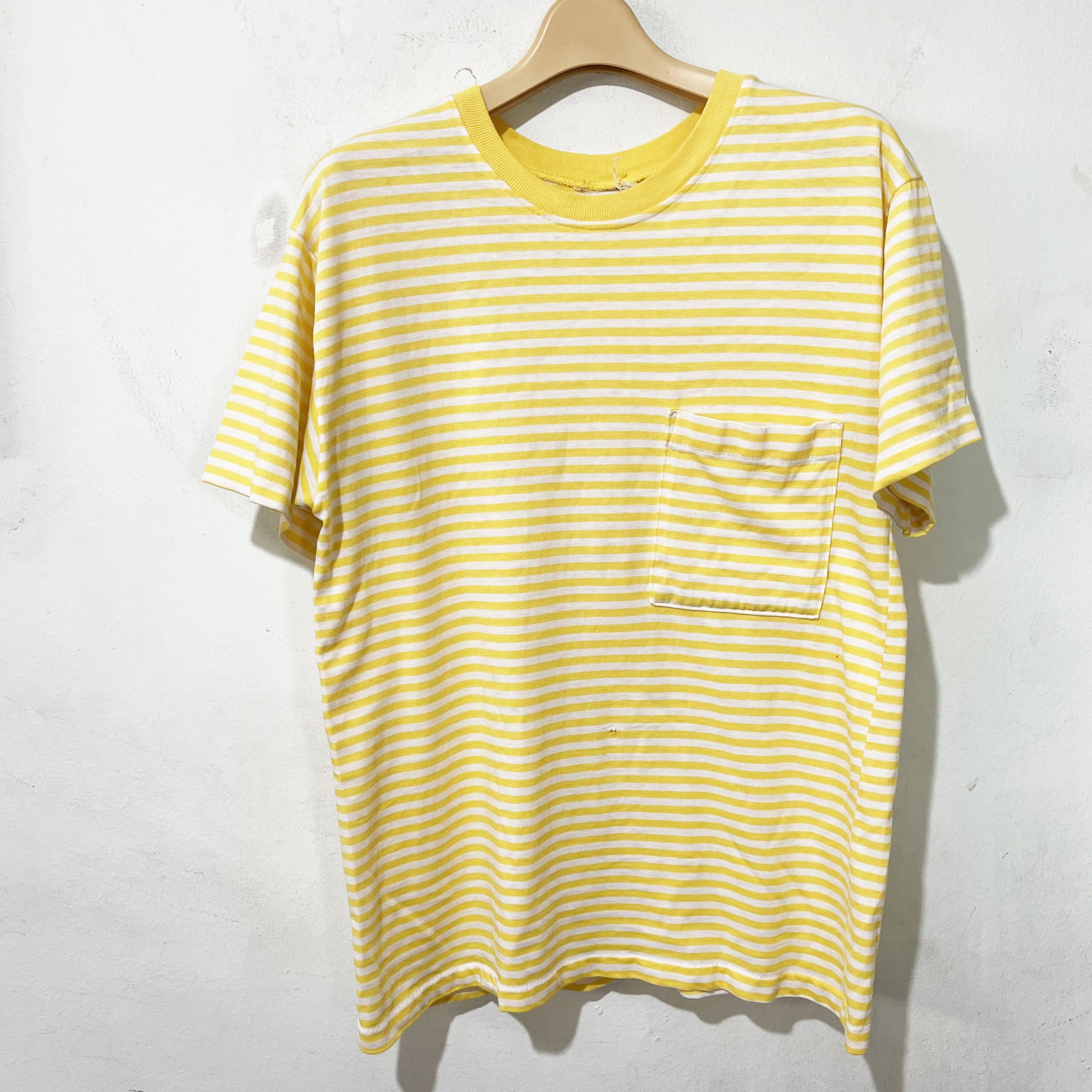 Vintage Vintage 90s Striped Pocket Tee Size US S / EU 44-46 / 1 - 1 Thumbnail