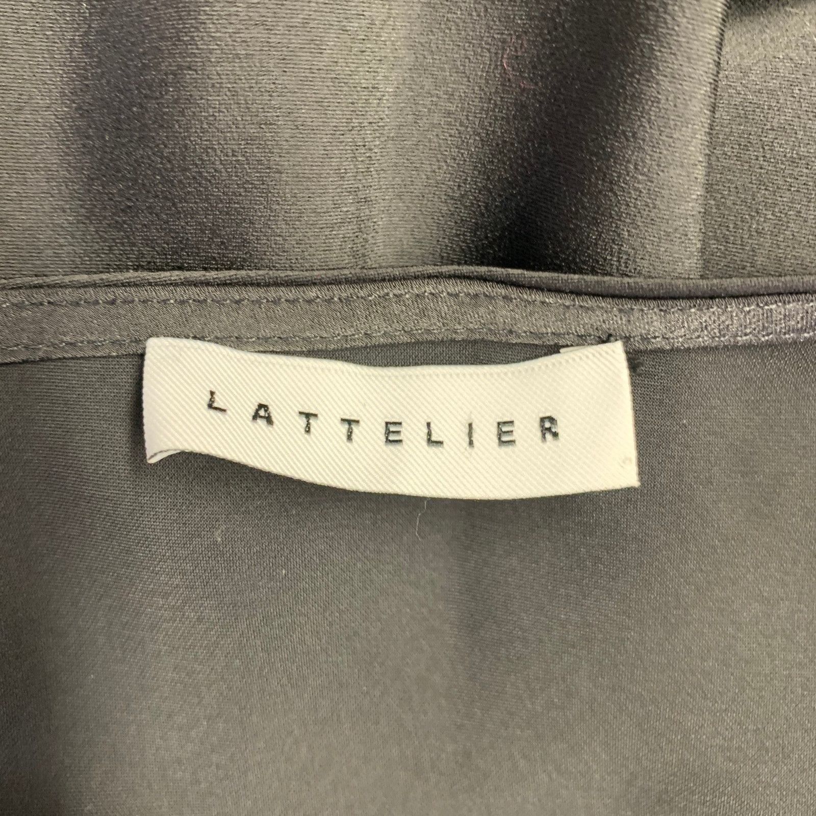 Other LATTELIER Size M Black Polyester Spaghetti Straps Slip Dress Size M / US 6-8 / IT 42-44 - 4 Thumbnail