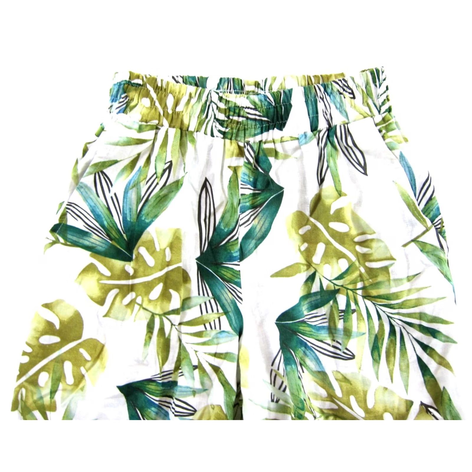 Vintage Sigrid Olsen Pants Cropped Wide-Leg Linen Rayon Floral Green S Size 28" / US 6 / IT 42 - 4 Thumbnail