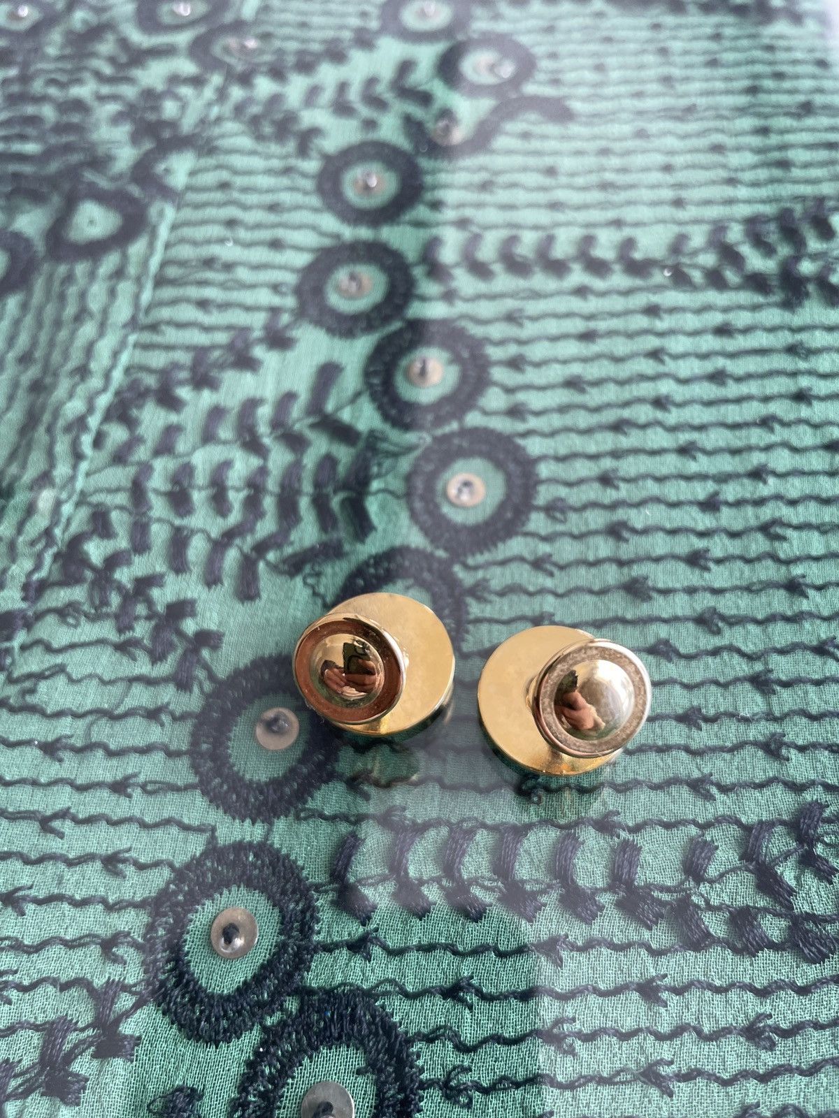 Vintage Blk Onyx Gold tone cuff links Size ONE SIZE - 5 Thumbnail