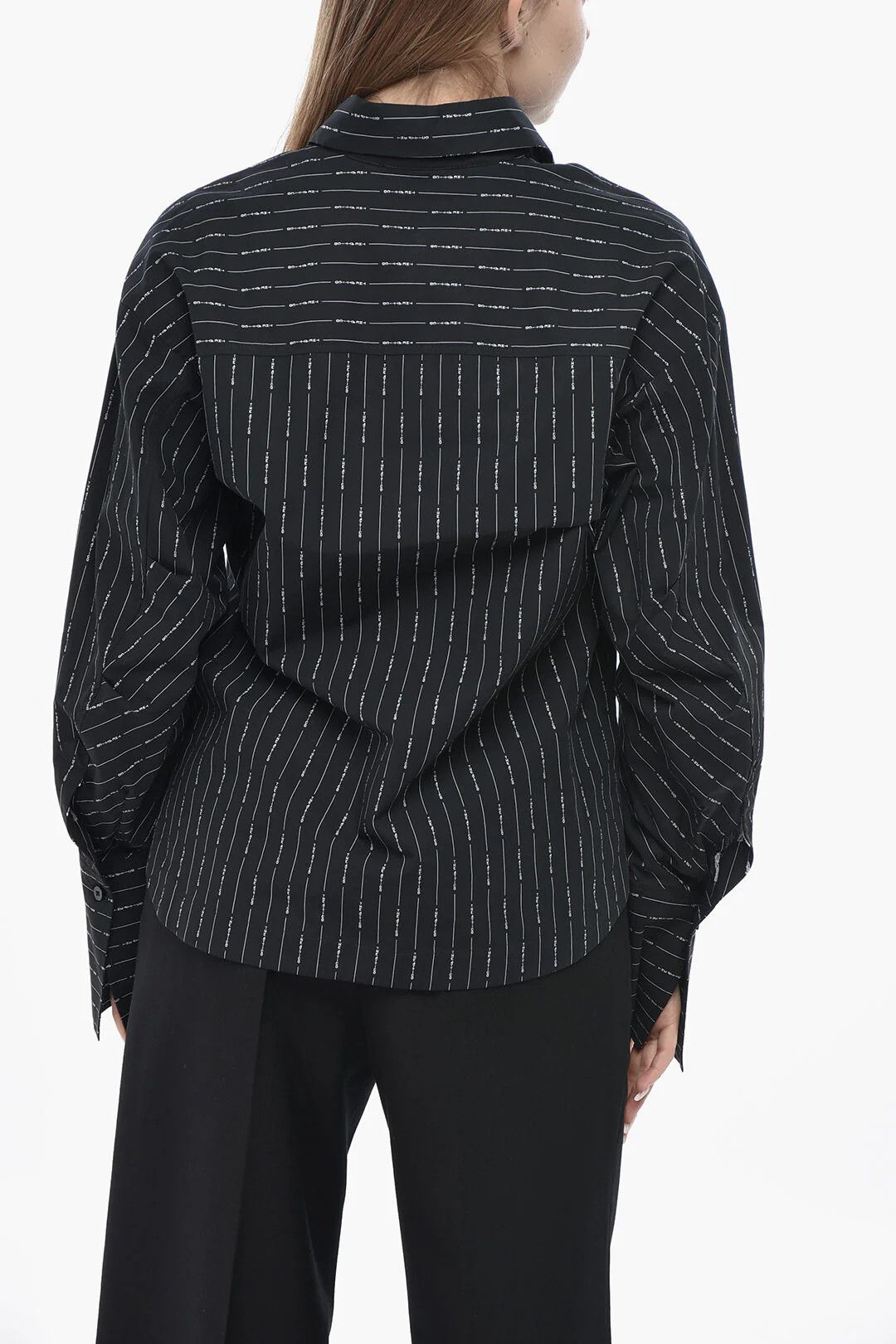 The Attico og1mm0426 Poplin Blouse in Black Size S / US 4 / IT 40 - 2 Thumbnail