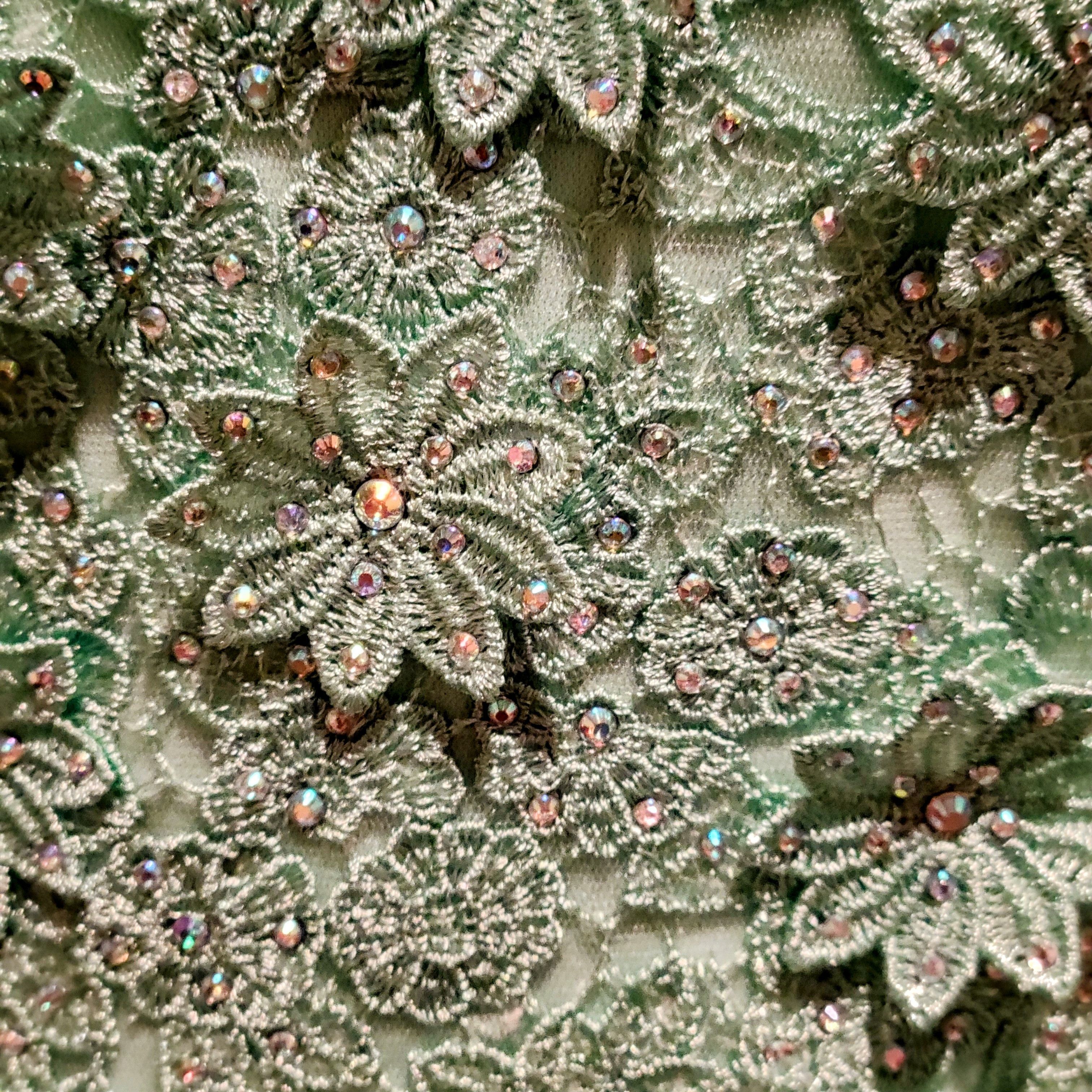 Triangl City Triangles Green Rhinestones Sweetheart Long Prom Gown Size XS / US 0-2 / IT 36-38 - 9 Thumbnail