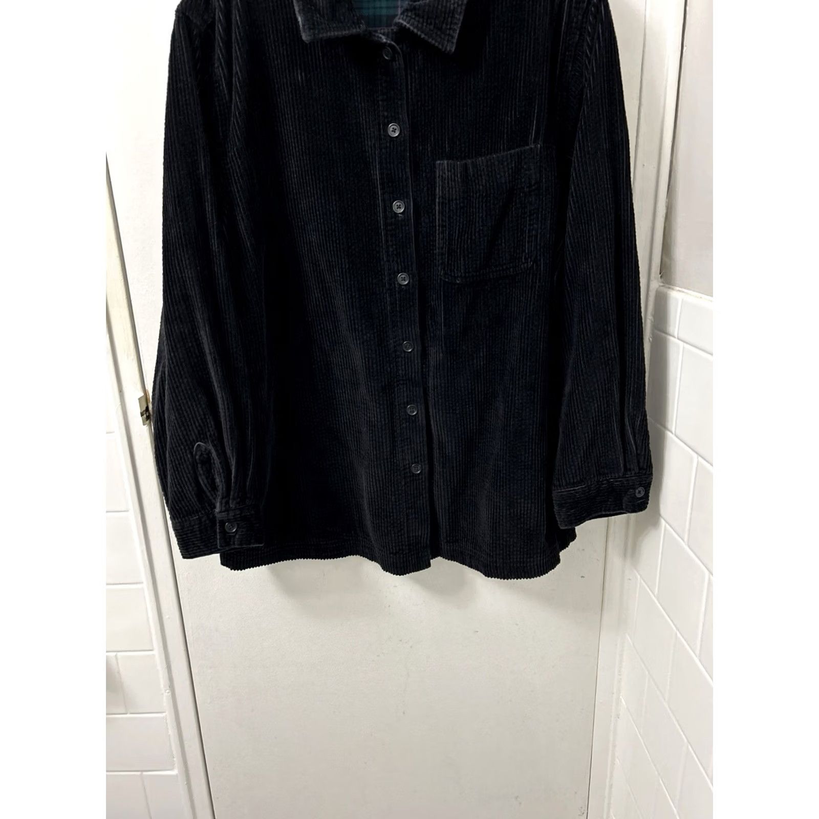 Vintage L.L. Bean Corduroy Shirt Jacket Womens Medium Black Regular Size M / US 6-8 / IT 42-44 - 3 Thumbnail