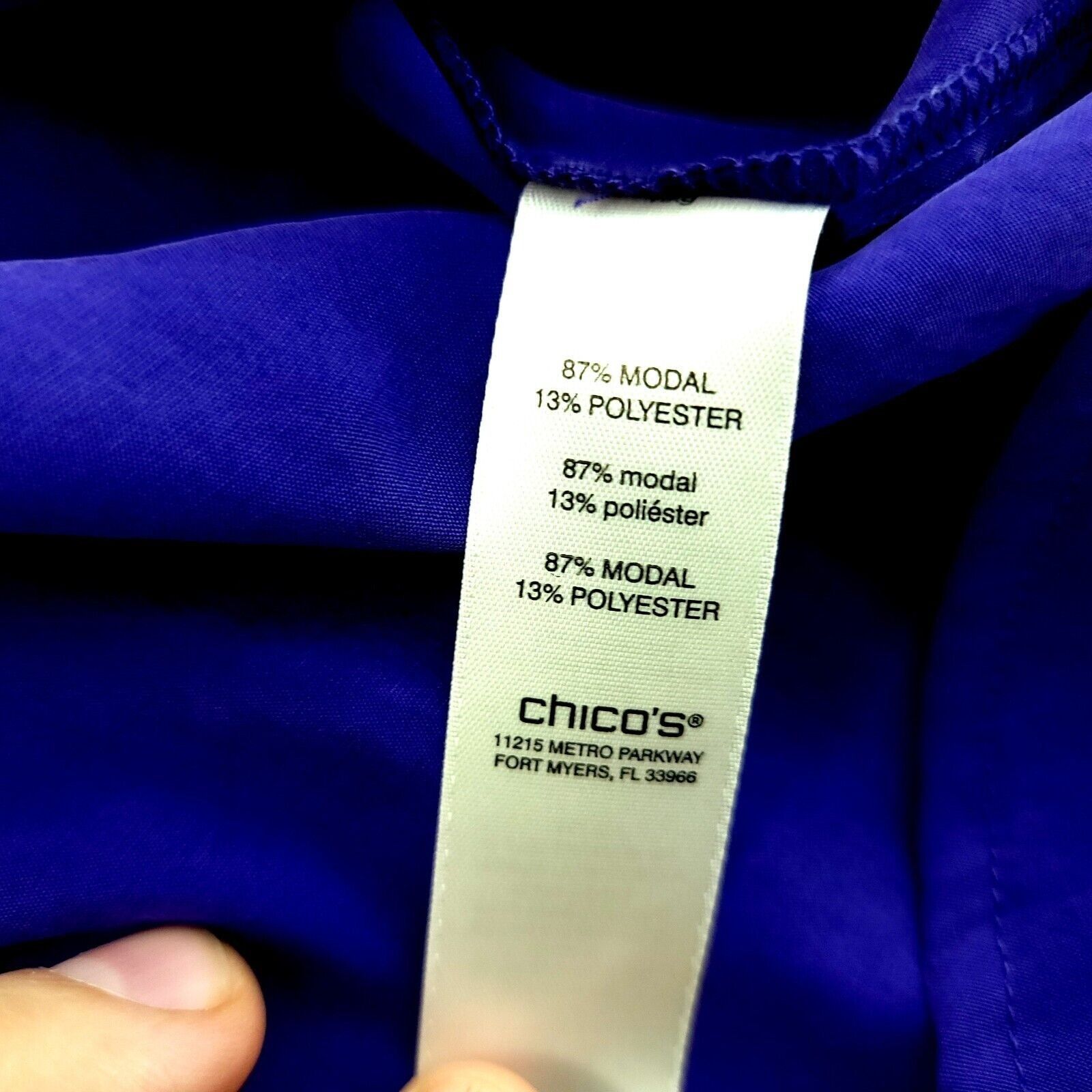 Chicos Chico's Purple Long Sleeve Button Front Collared Shirt Pocke Size XS / US 0-2 / IT 36-38 - 9 Thumbnail