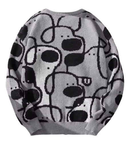 Other Street Retro Y2K Cute Cartoon Dog Jacquard Knitwear Size US M / EU 48-50 / 2 - 2 Thumbnail