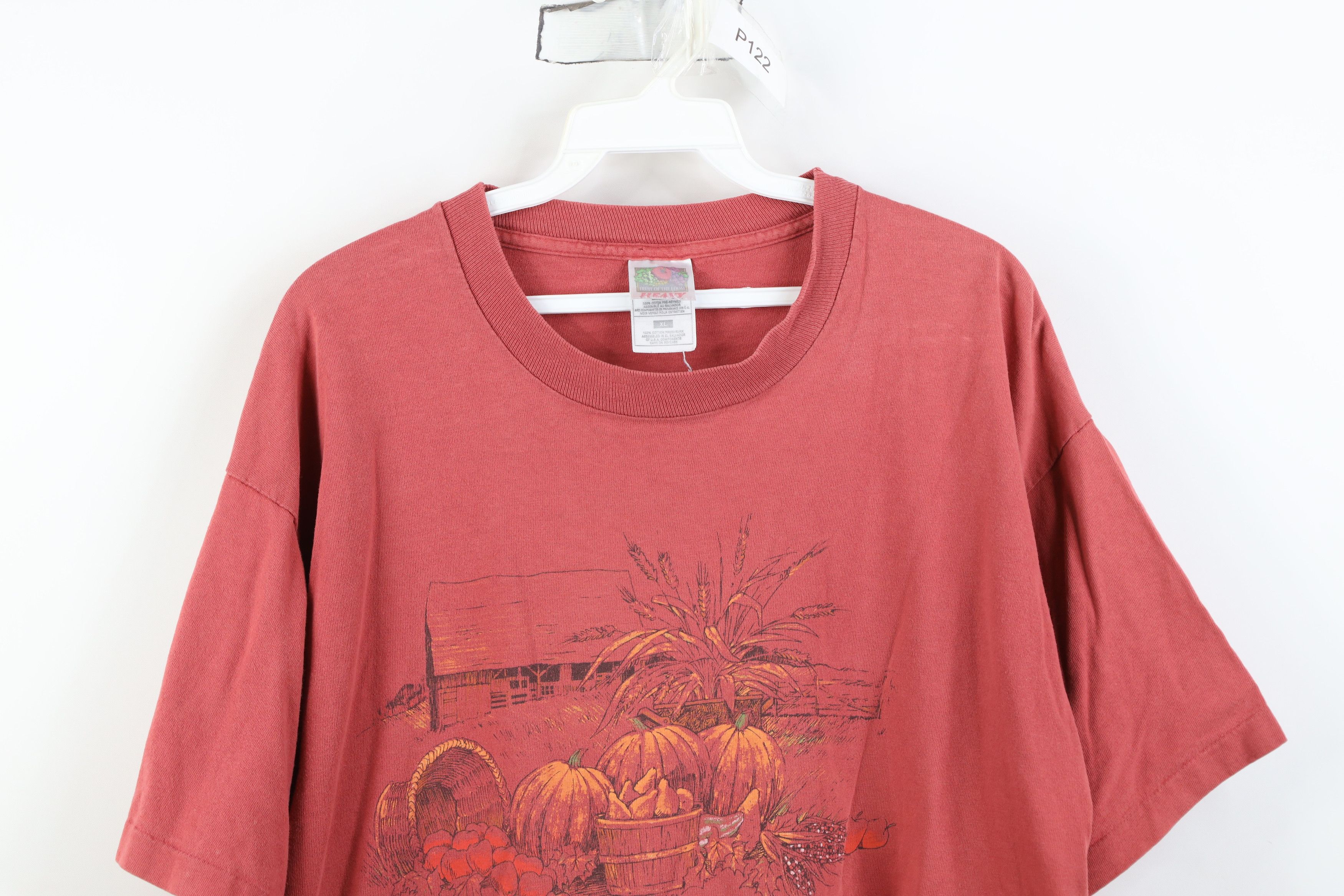 Vintage Vintage 90s Streetwear Farmhouse Fall Pumpkin T-Shirt Size US XL / EU 56 / 4 - 2 Thumbnail