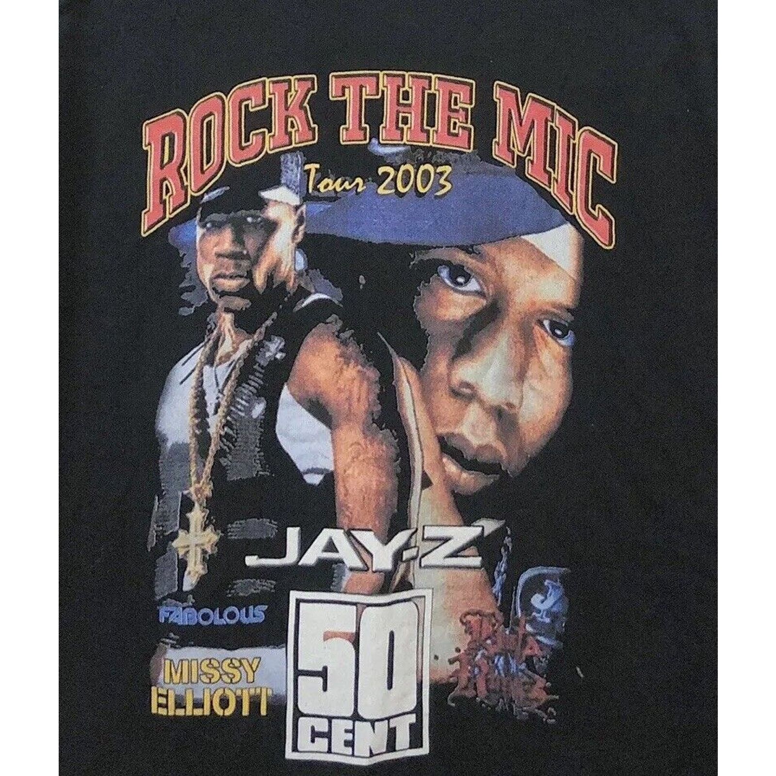 Gildan 2003 Roc The Mic Tour T Shirt VTG Merch Jay Z 50 Cent Rare M Size US M / EU 48-50 / 2 - 2 Thumbnail