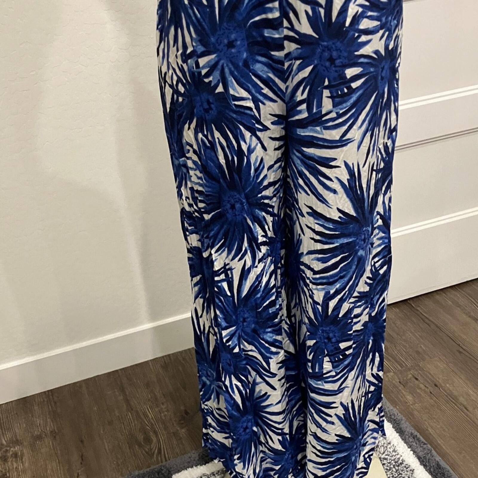 Other 1. State Blue and White Strapless Tropical Jumpsuit Size 36" / US 14 / IT 50 - 6 Thumbnail