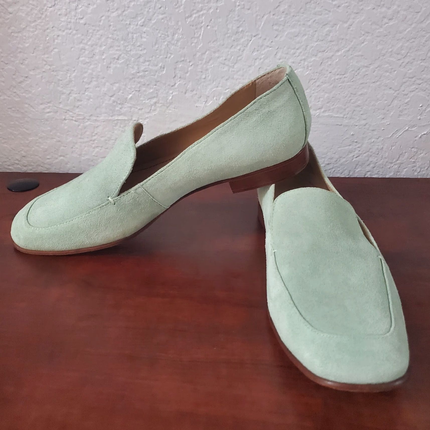 Elizabeth and James Elizabeth and James Cassi Suede Loafers Womens 7B Mint Green Slip On Flats Size US 7 / IT 37 - 3 Thumbnail