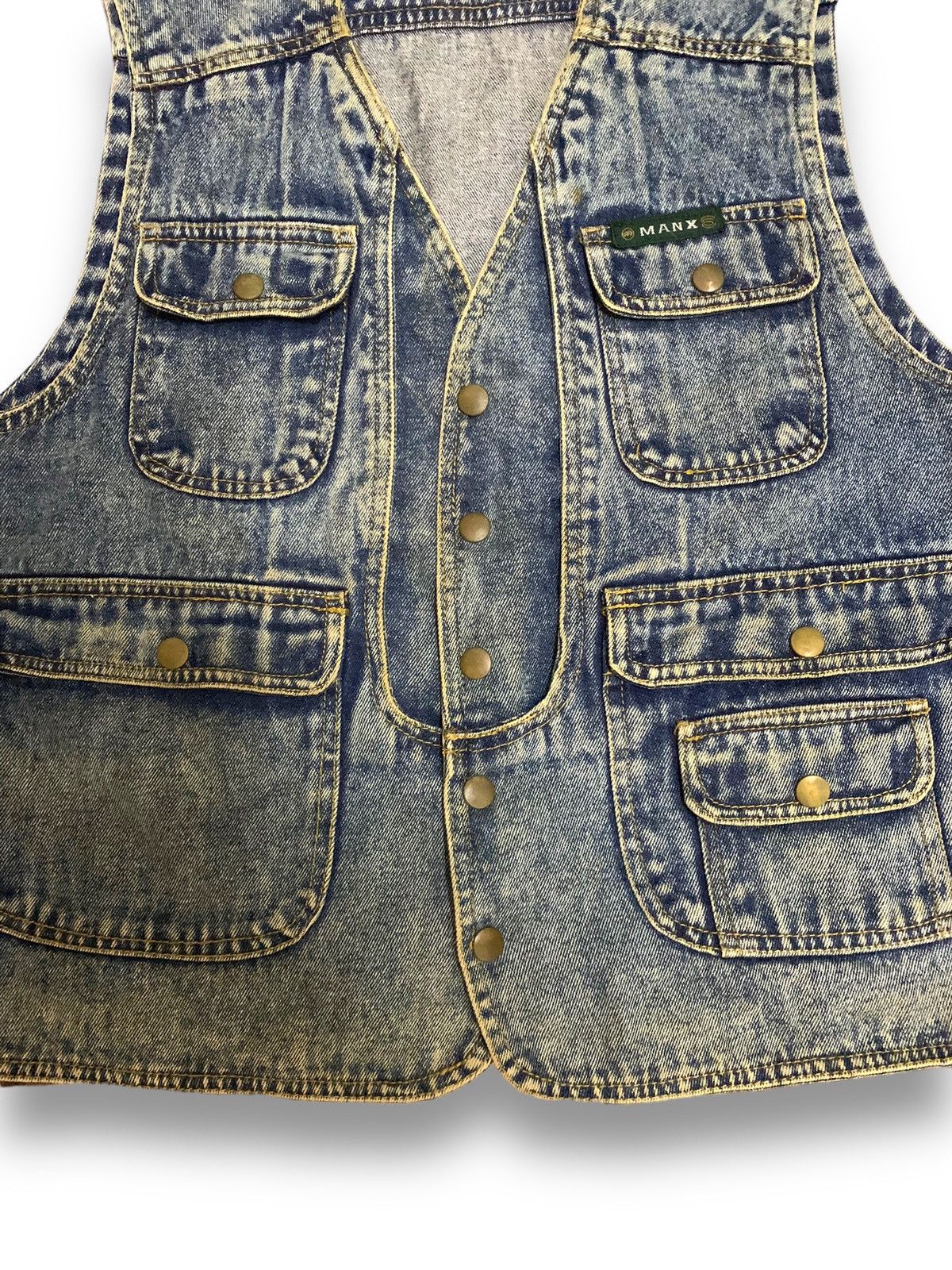 Hysteric Glamour Vintage Japanese Manx Tactical Biker/Trucker Denim Vest Size US M / EU 48-50 / 2 - 13 Thumbnail