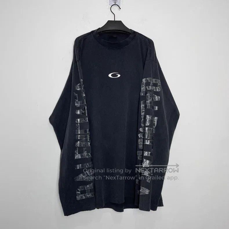 Balenciaga Balenciaga Tape Aged Gradient Long Sleeve T-Shirt Size US M / EU 48-50 / 2 - 1 Thumbnail