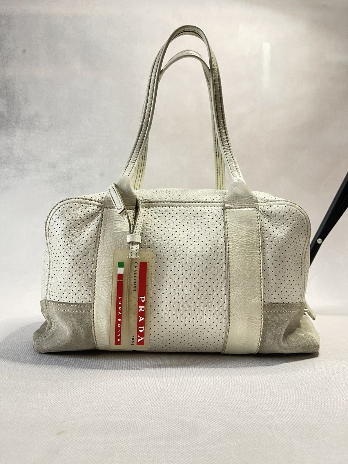 Prada *SOLD* Vintage 2003 Prada Luno Rossa Sport Leather Hand Bag Size ONE SIZE - 1 Thumbnail