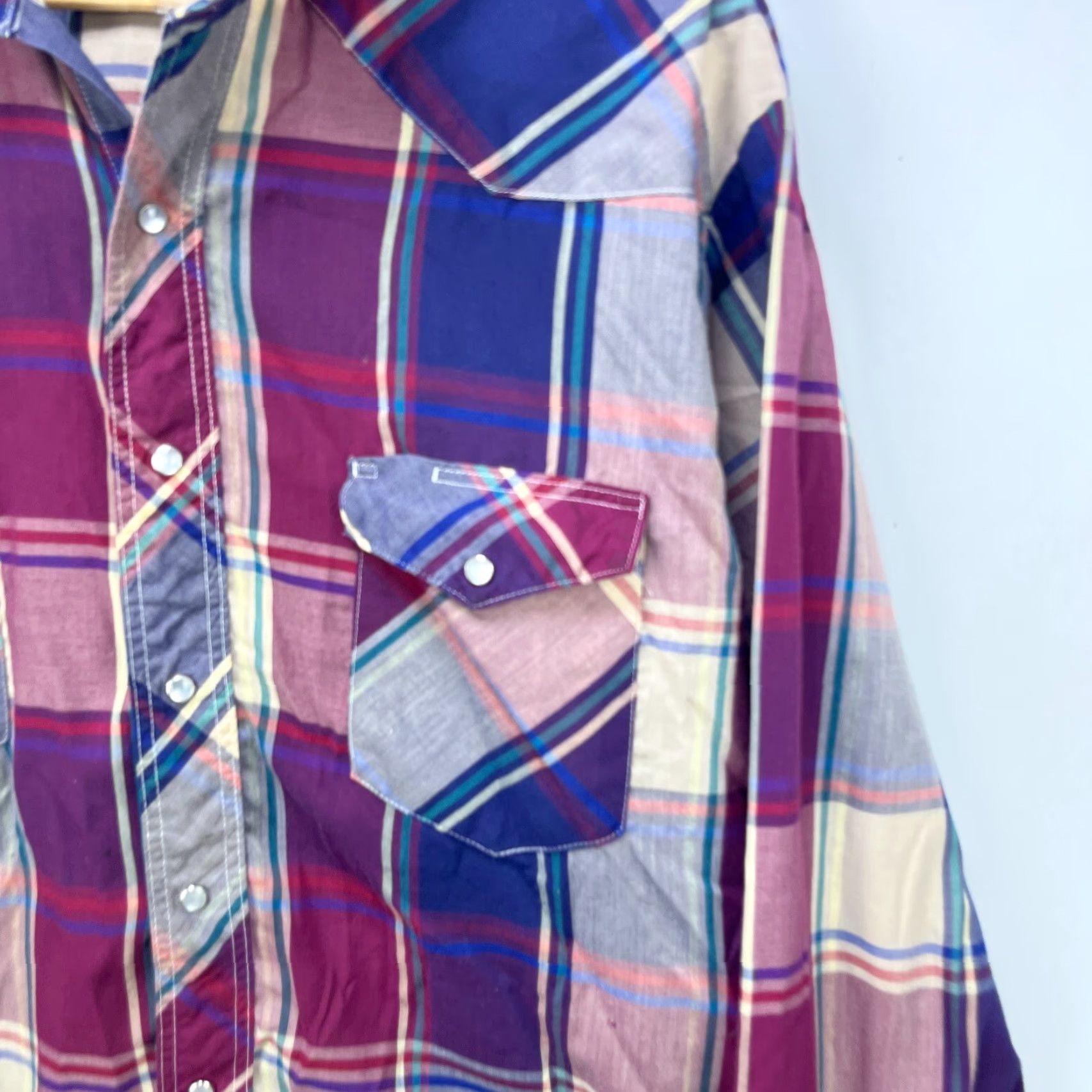 Wrangler VINTAGE Wrangler Western Shirt Long Sleeve Button-Up L Red Men Size US L / EU 52-54 / 3 - 3 Thumbnail